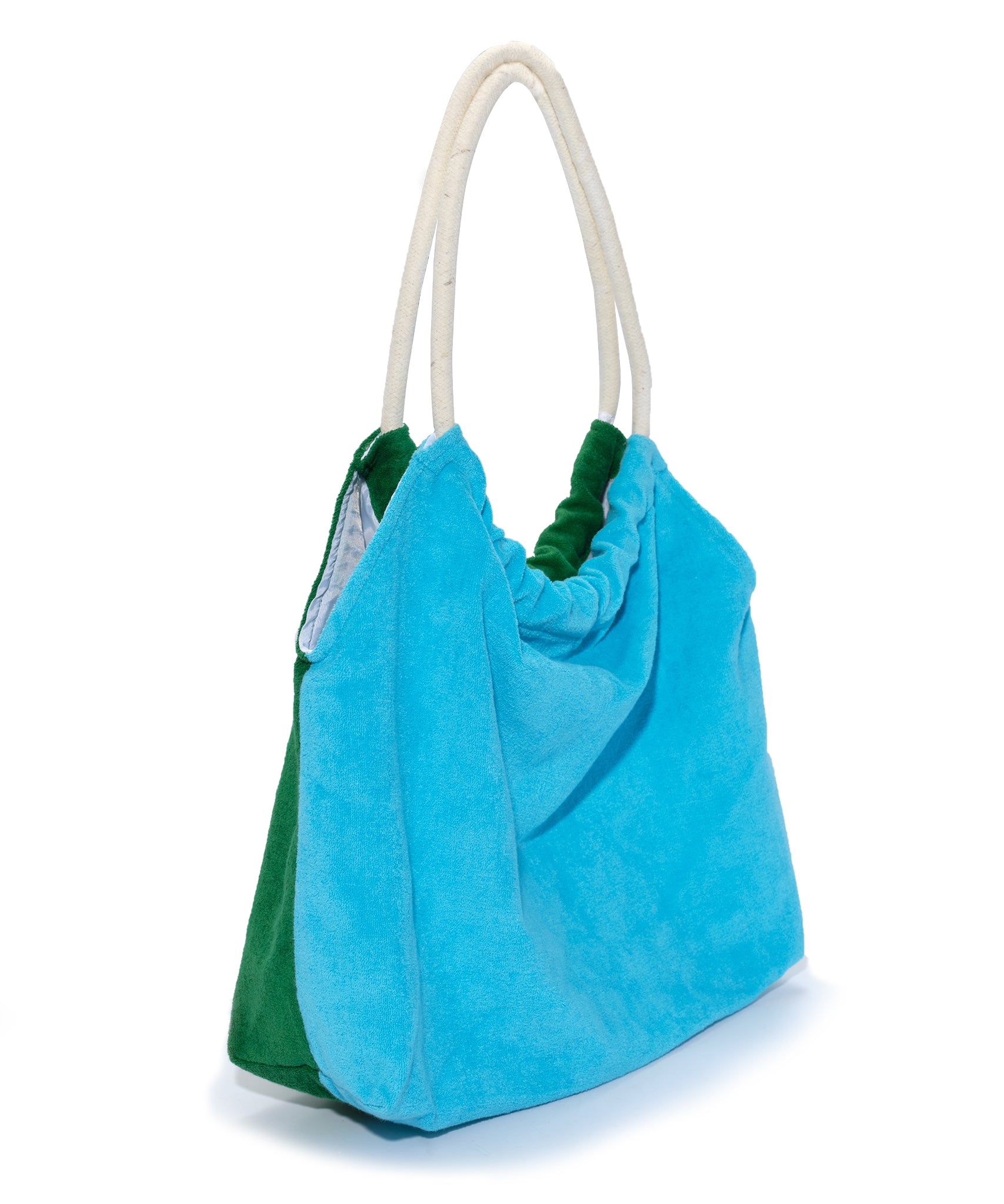 Stylish Terry Two-Tone Tote Bag for Women - Lightweight & Spacious Beach Bag, Gym Tote, or Everyday Carry - Perfect for Travel, Shopping & Work