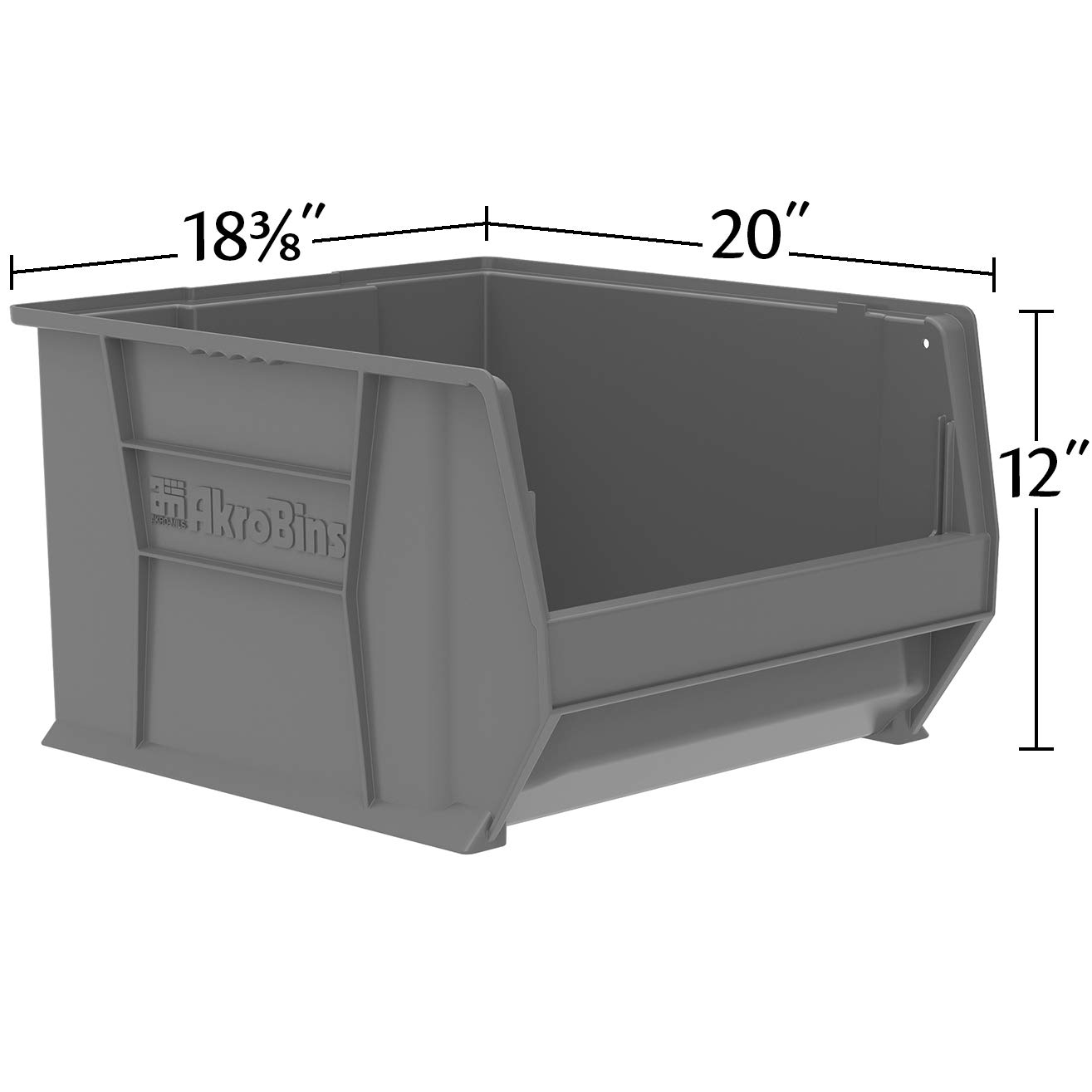 Super-Size AkroBins 30283 Plastic Storage Bins - 20x18x12 Inch Clear Stackable Organizer for Garage, Classroom & Warehouse | Space-Saving Storage Solution for Tools, Toys & Office Supplies (1-Pack)