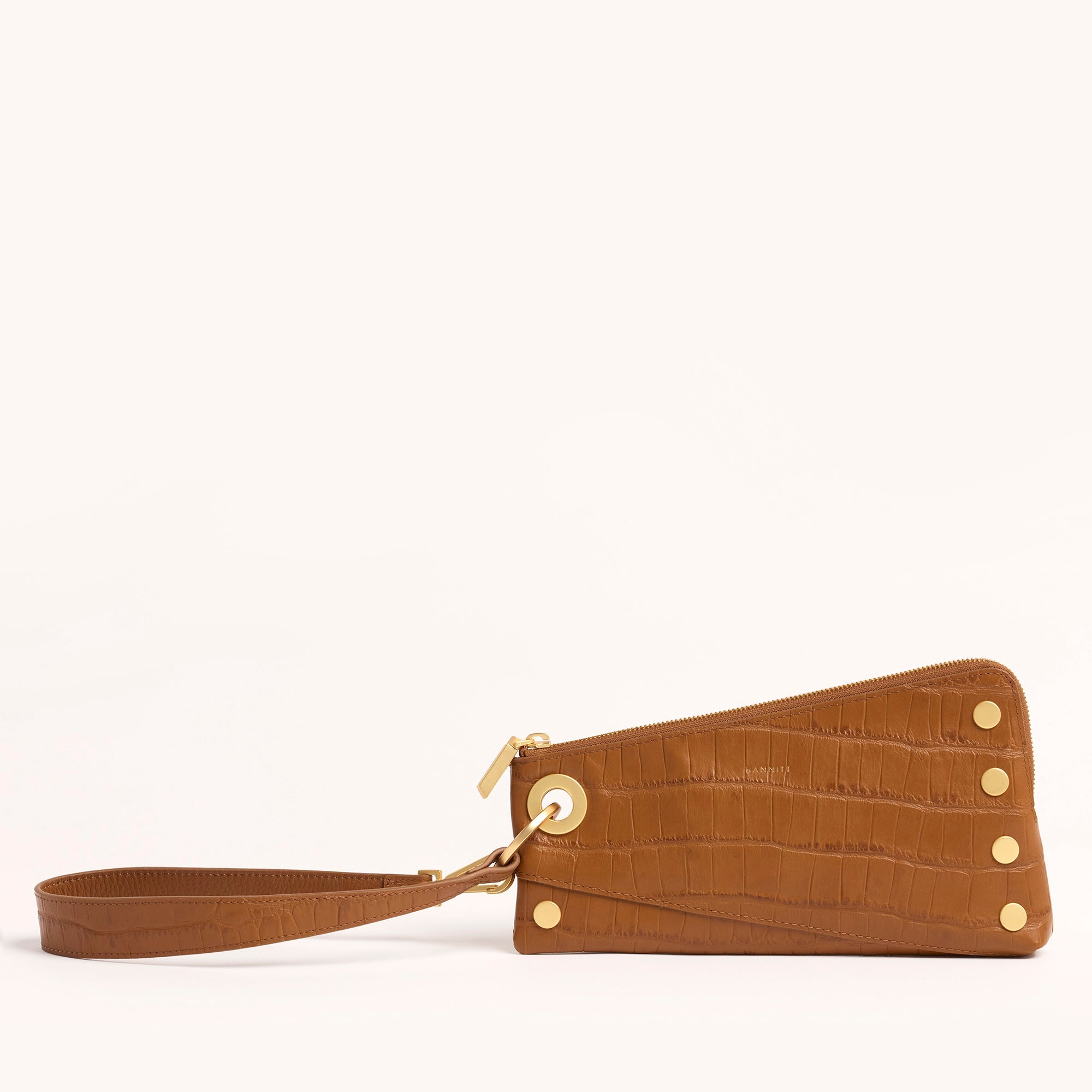 Nash Pochette Handbag - Canyon Crocco & Brushed Gold Leather Crossbody Bag for Women | Perfect for Evening Parties, Date Nights & Special Occasions