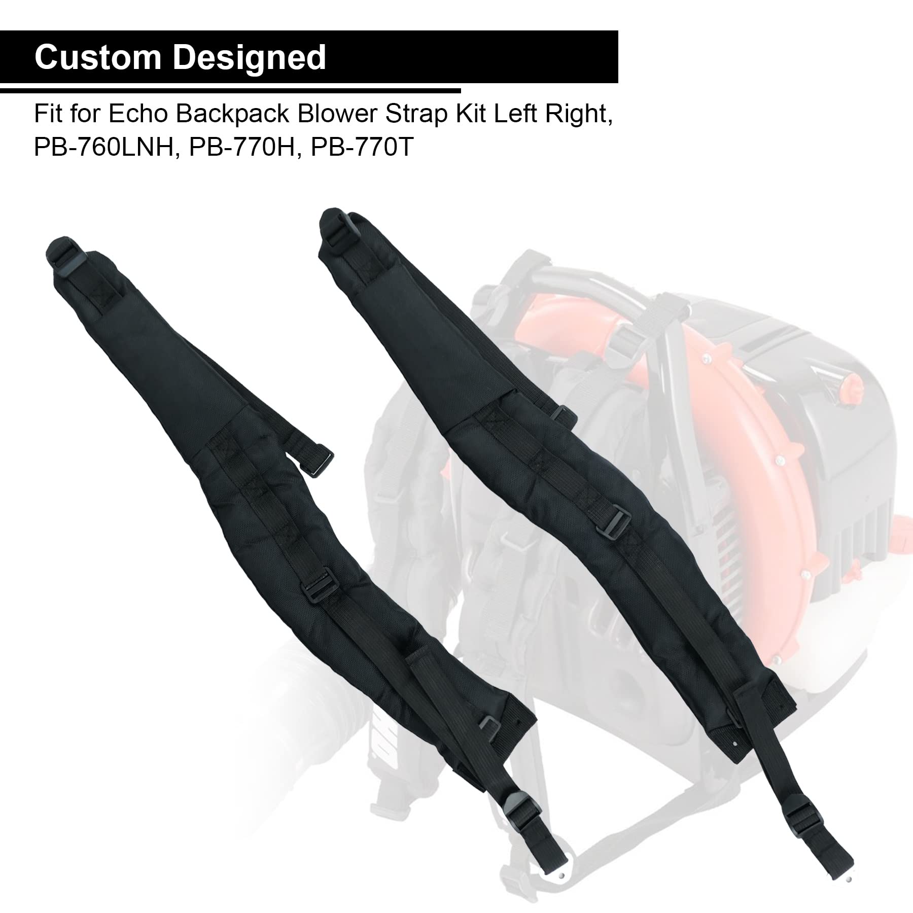 Echo Backpack Blower Straps - Replacement Harness Kit Compatible with PB-760LNH, PB-770H, PB-770T & Models C061000491, C061000260, C061000501 - 2PCS - Perfect for Landscaping and Yard Maintenance