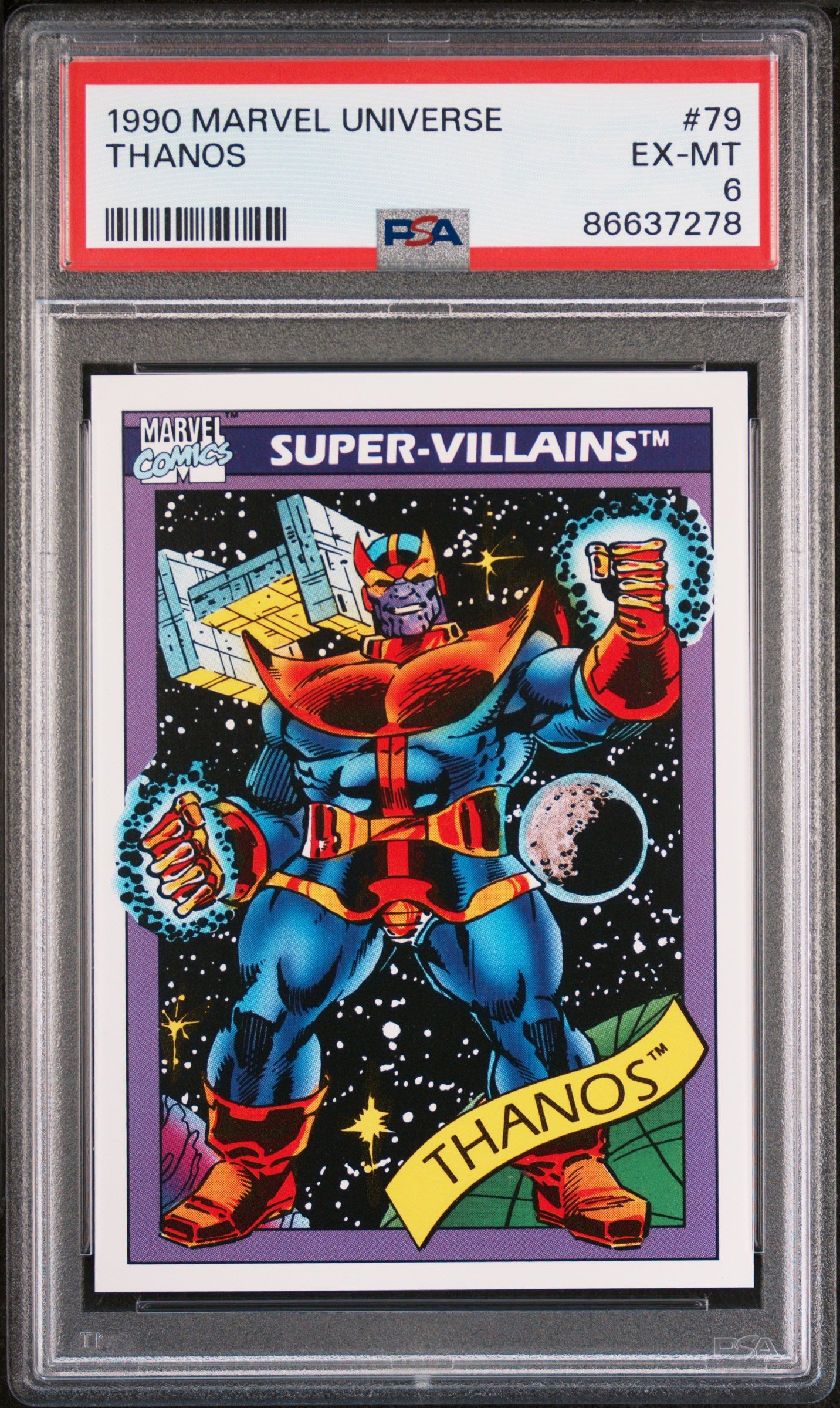 1990 Marvel Universe Thanos #79 PSA 6 Graded Comic - Rare Collectible for Marvel Fans & Comic Book Investors | Perfect for Display, Gifts, and Investment Portfolios