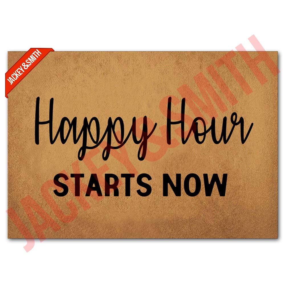 Jackey&Smith Non-Slip Welcome Mat - 23.6x15.7 Inch Felt Fabric Door Mat for Front Entryway, Outdoor & Balcony - Perfect for Home, Office & Apartment Decor - Durable & Stylish Floor Mat for All Seasons
