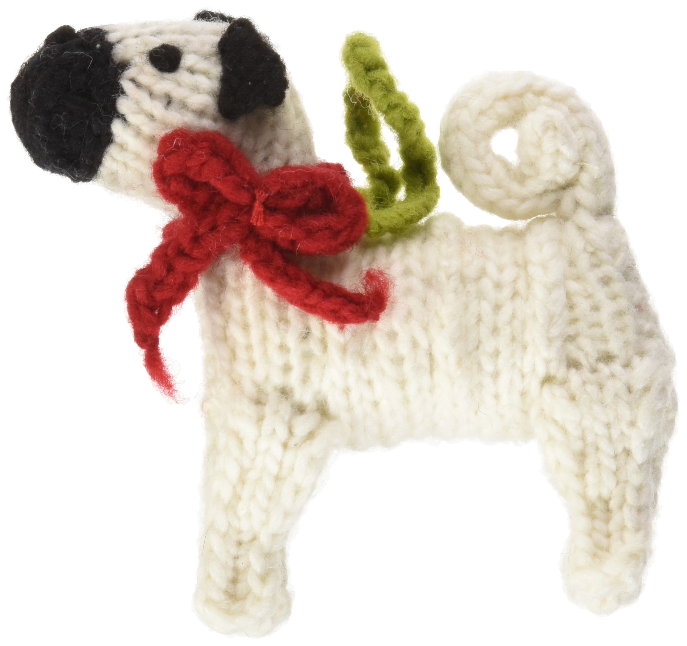 Chilly Dog Pug Dog Ornament - Cute Winter Pug Statue for Home Decor, Perfect for Christmas Tree, Shelf Display & Gift Giving