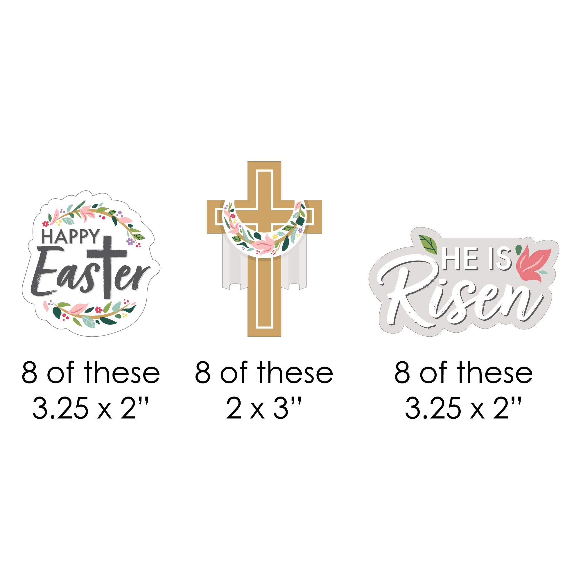 Religious Easter Paper Straw Decorations - 24 Pack Christian Holiday Party Striped Decorative Straws for Easter Celebrations, Church Events & Spring Gatherings