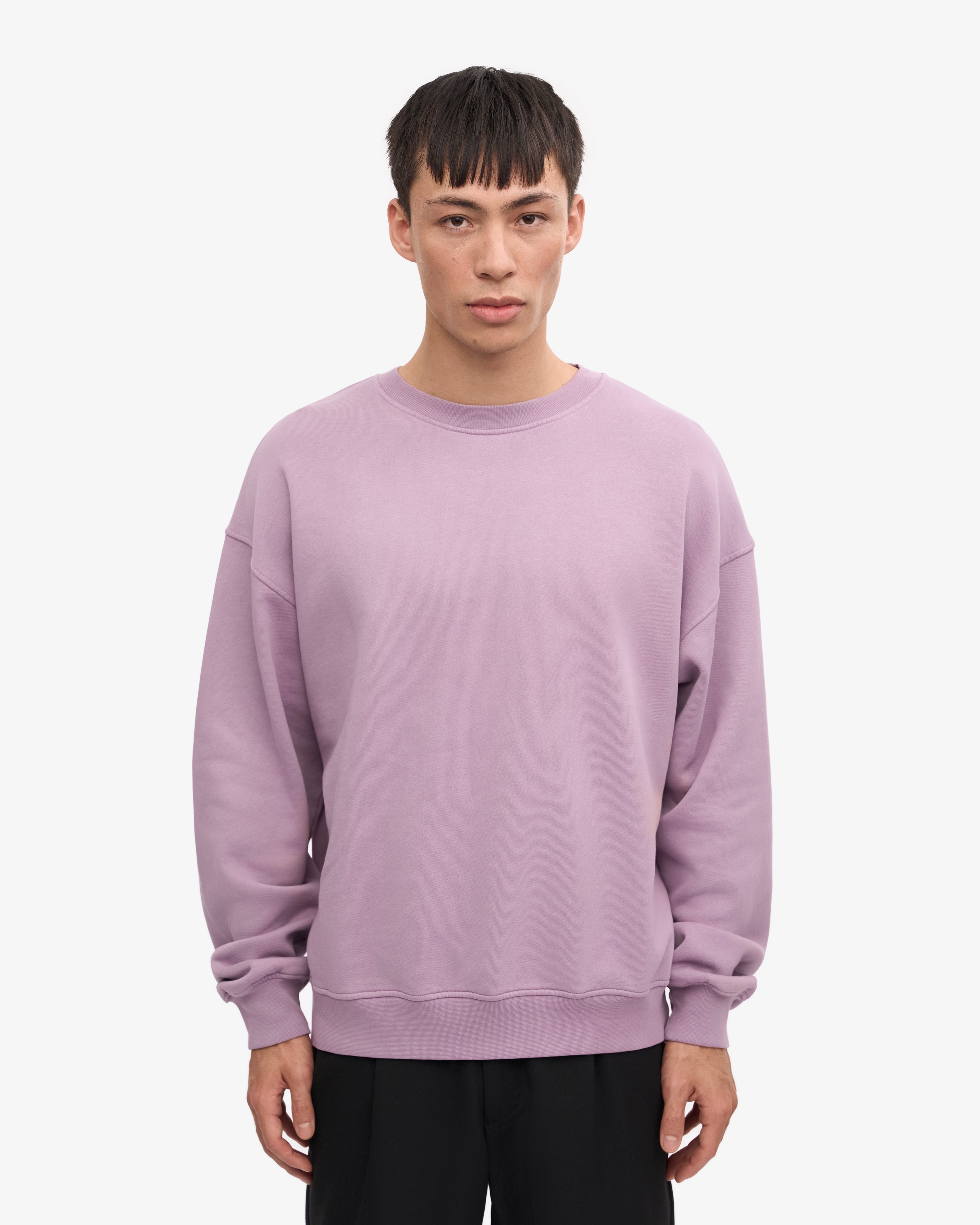 Organic Oversized Crewneck Sweatshirt for Women - Soft & Comfortable Pearly Purple Pullover for Casual Wear, Lounge & Street Style