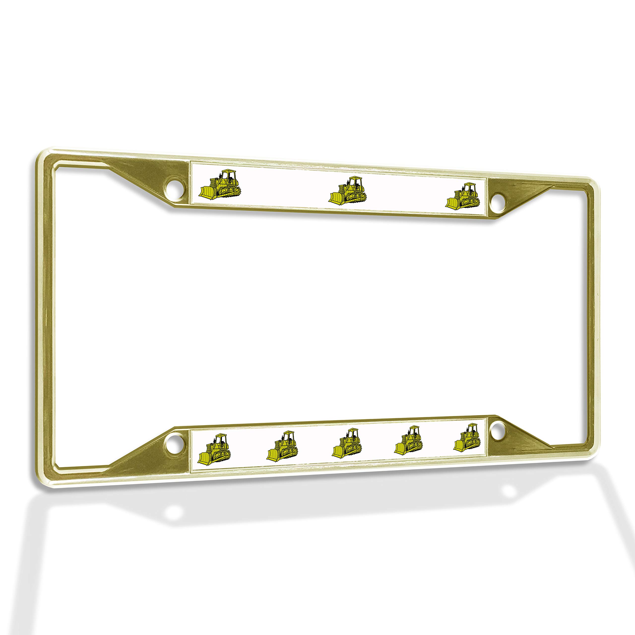 Durable Metal Insert License Plate Frame for Cars - Weatherproof & Rustproof, Gold Finish, 4-Hole Design - Perfect for Trucks, SUVs, and Off-Road Vehicles
