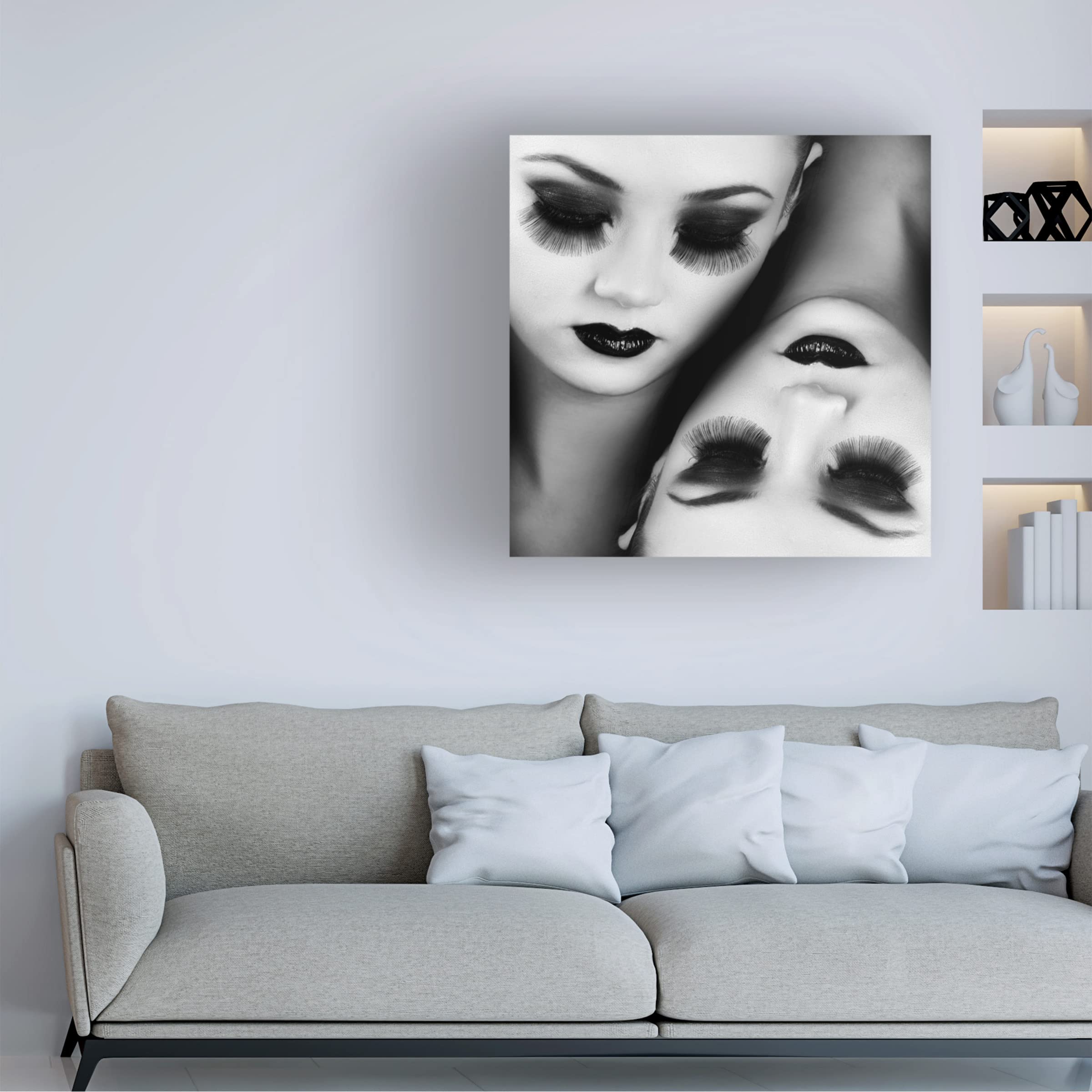Trademark Fine Art 'Queen of Spades' Canvas Wall Art Print by Oren Hayman - Elegant Playing Card Decor for Game Room, Casino Theme or Home Bar