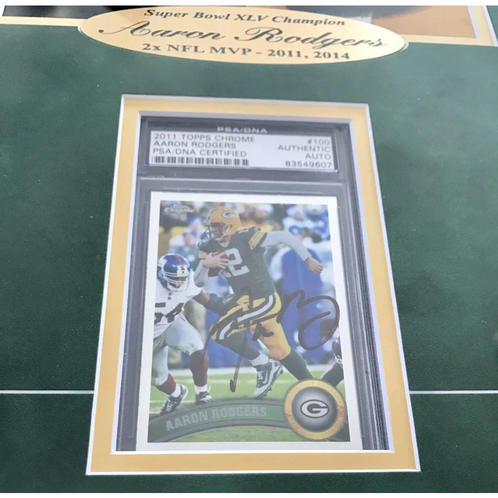 Favre Starr Rodgers Signed Packers 8x10 Photo Card Collage - JSA BGS PSA Certified Rookie Memorabilia - Perfect for NFL Collectors, Man Cave Decor, and Sports Fan Gifts