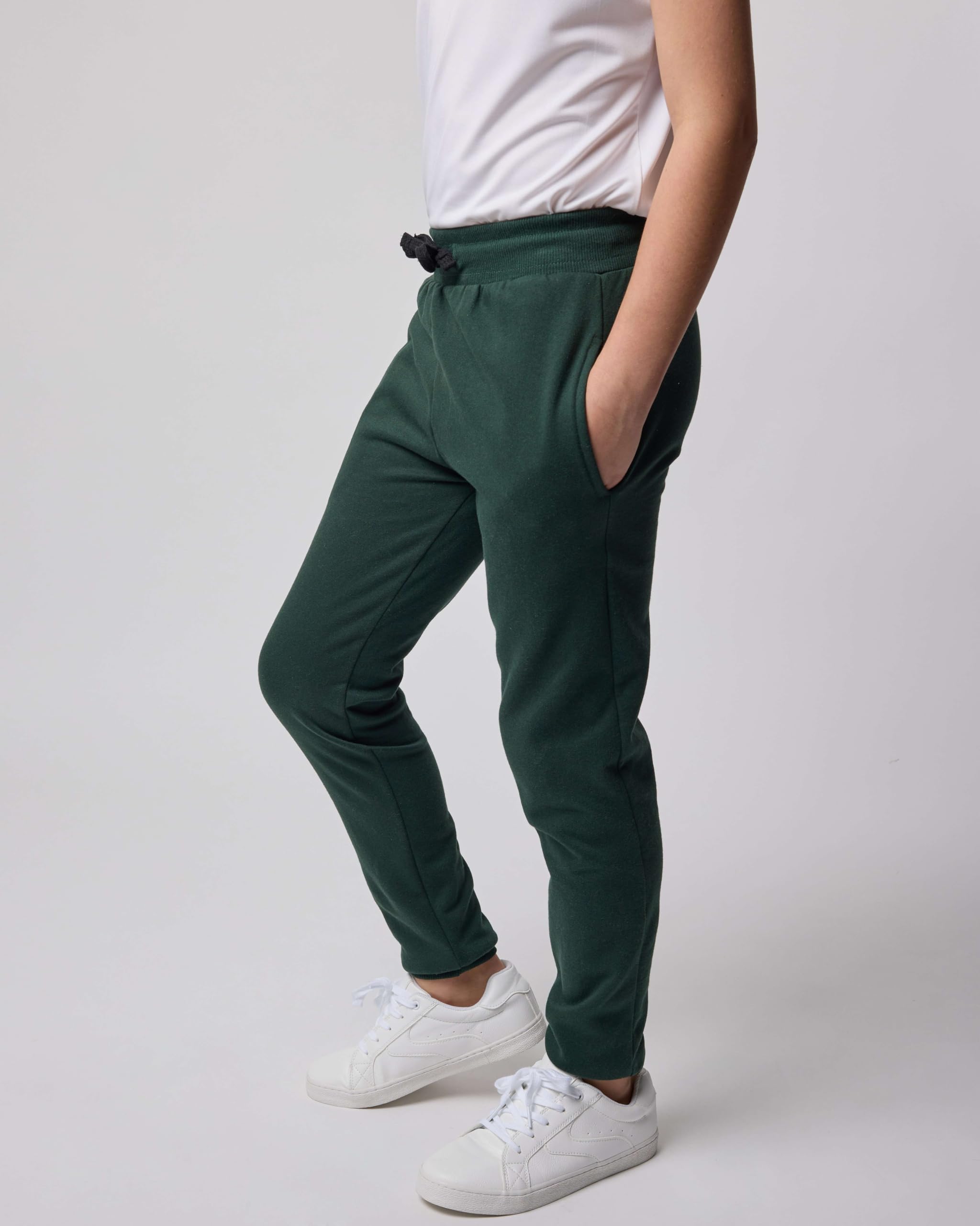 Real Essentials 3-Pack Boys' Cotton Fleece Jogger Sweatpants - Soft Active Pants for School, Play & Lounge Wear