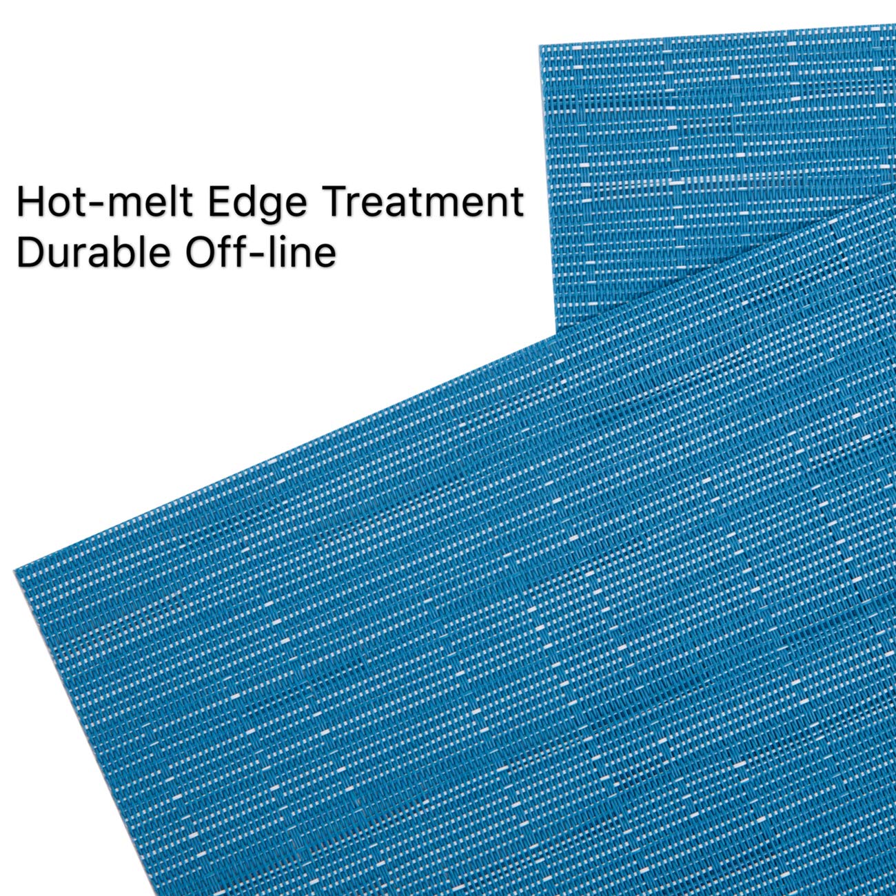 Myir JUN Set of 6 Non-Slip Heatproof Woven Placemats - Washable PVC Table Mats for Dining Room, Kitchen & Office (Blue) | Perfect for Everyday Meals, Dinner Parties & Home Decor