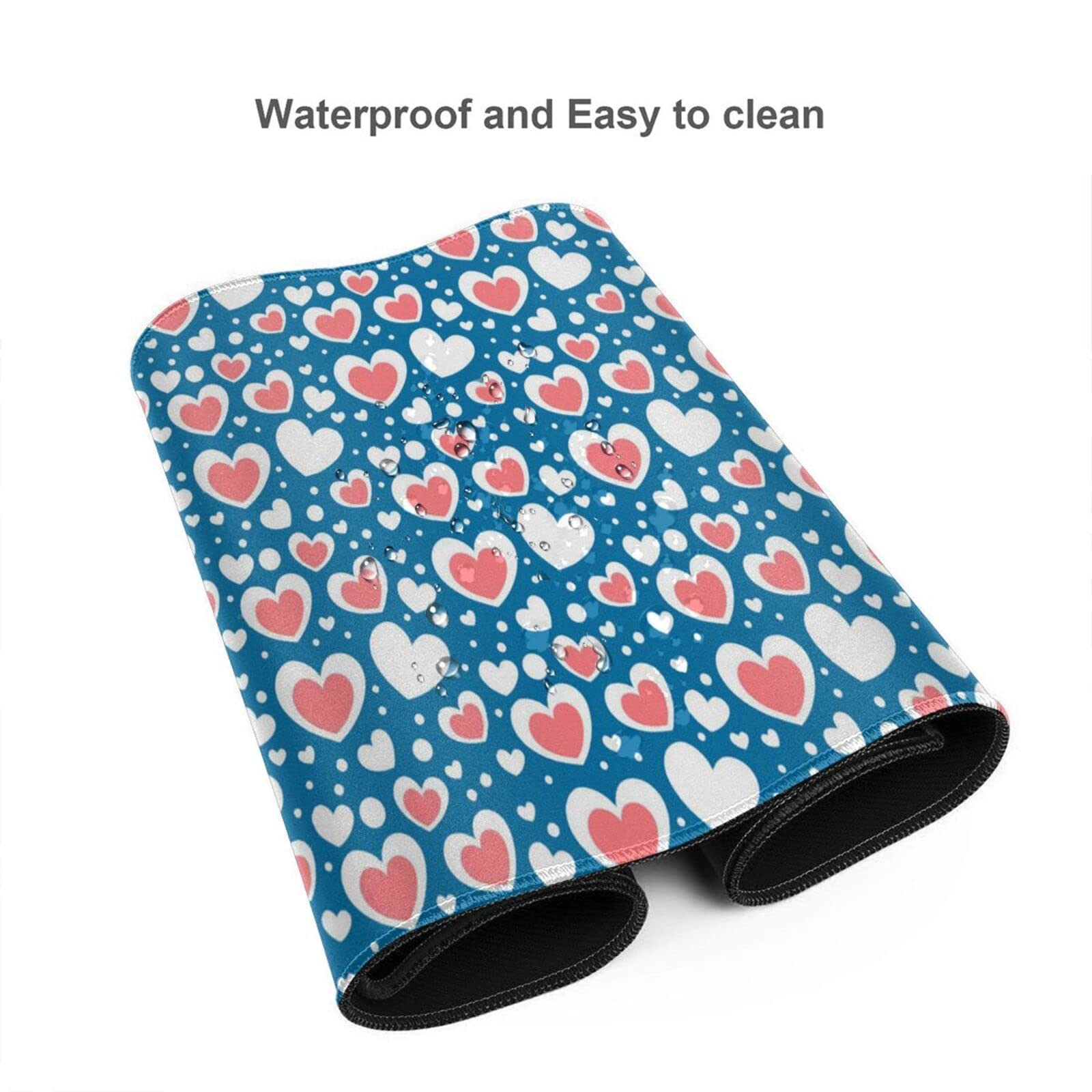 Romantic Heart-Shaped Mouse Pad - Extended Rubber Gaming Mouse Mat for PC, Laptop & Office Desk (Perfect for Valentine's Gift, Gaming Setup & Workstation Decor)