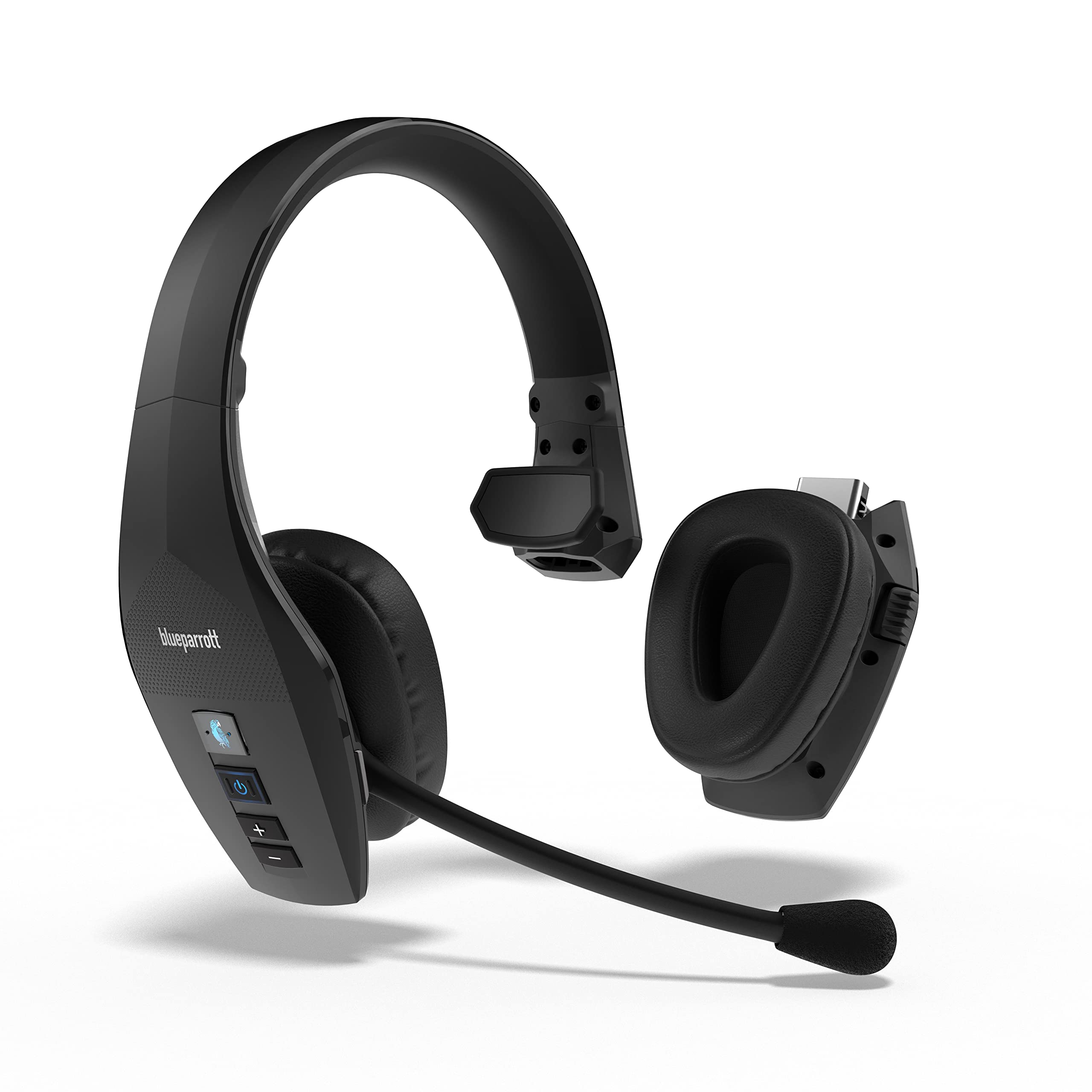 BlueParrott S650-XT Bluetooth Wireless Headset with 96% Noise Cancellation - Over-Ear Trucker Headphones with Microphone, 2-in-1 Convertible Stereo/Mono & ANC, IP54 Water-Resistant, 36-Hour Battery Life (Black) - Perfect for Truck Drivers, Call Centers & Noisy Work Environments