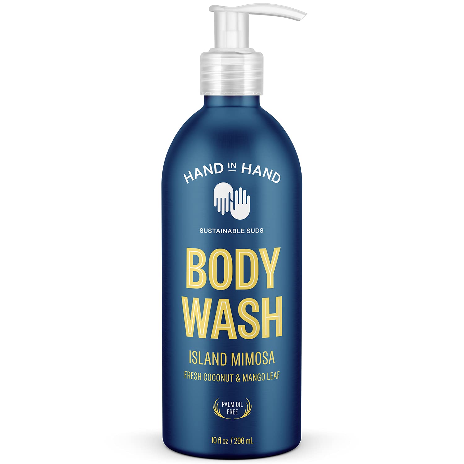 Gentle Hand in Hand Body Wash for All Skin Types - 10 Fl Oz, Fresh Coconut & Mango Leaf Scent, Island Mimosa Fragrance, 2 Pack - Perfect for Daily Shower, Spa Day & Travel