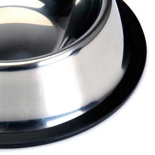 SECRET DESIRE Stainless Steel Pet Food Bowl with Non-Slip Rubber Ring for Dogs & Cats - Durable & Spill-Proof Design - Perfect for Indoor, Outdoor & Travel Use