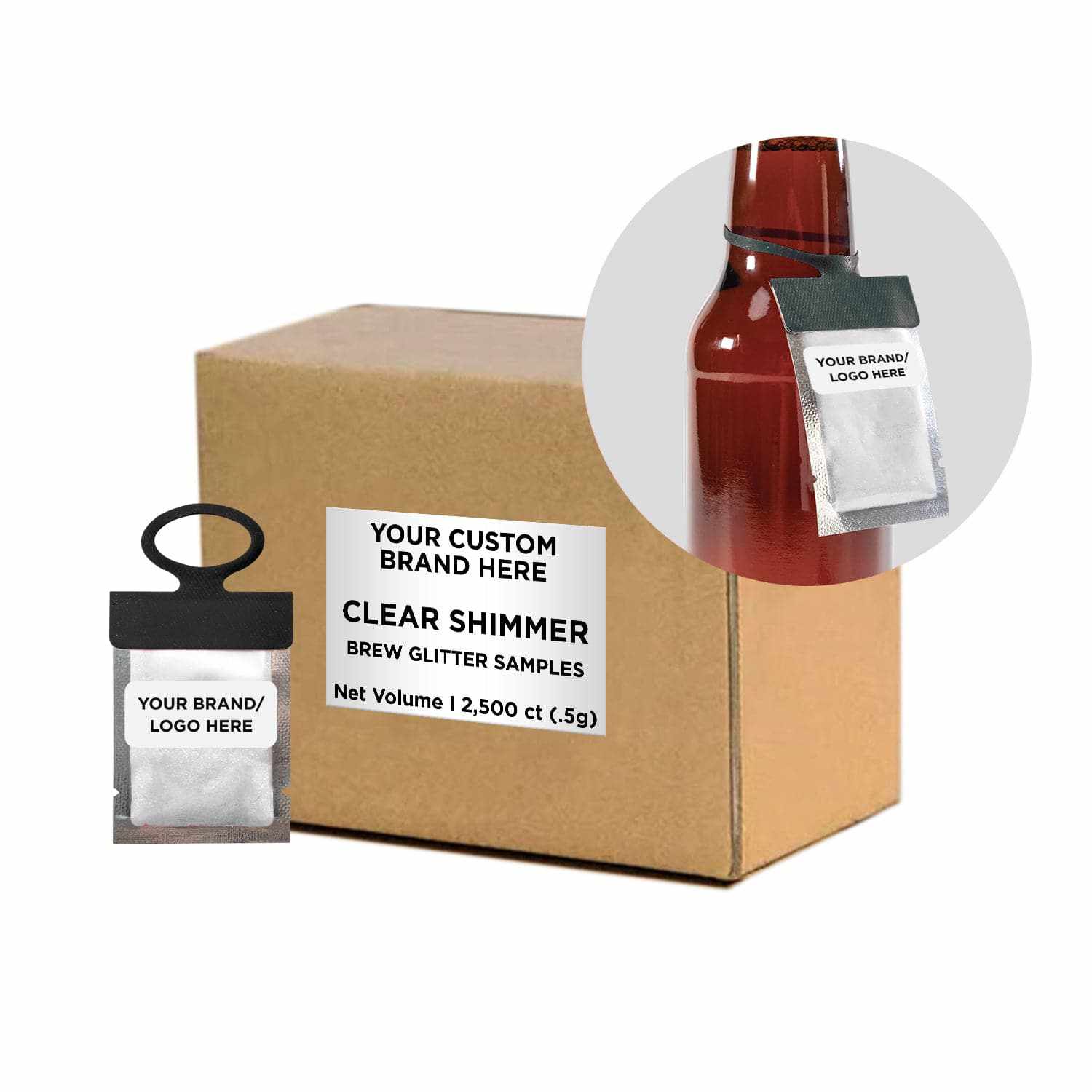 Clear Shimmer Brew Glitter® Necklace - Premium Private Label Jewelry for Women | Perfect for Parties, Weddings & Special Occasions