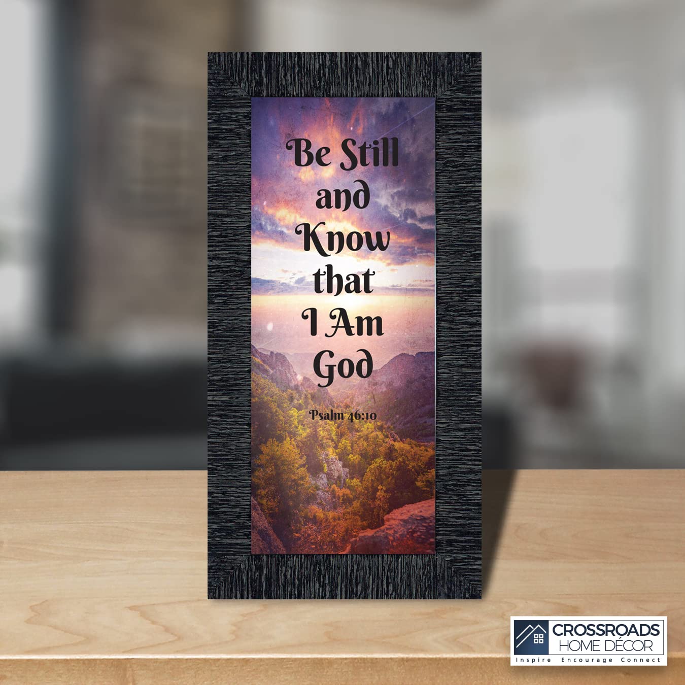 Crossroads Home Décor 'Be Still and Know That I Am God' Picture Frame - Christian Wall Art with Bible Verse - Perfect for Home, Office & Church Decor - Inspirational Gift Idea