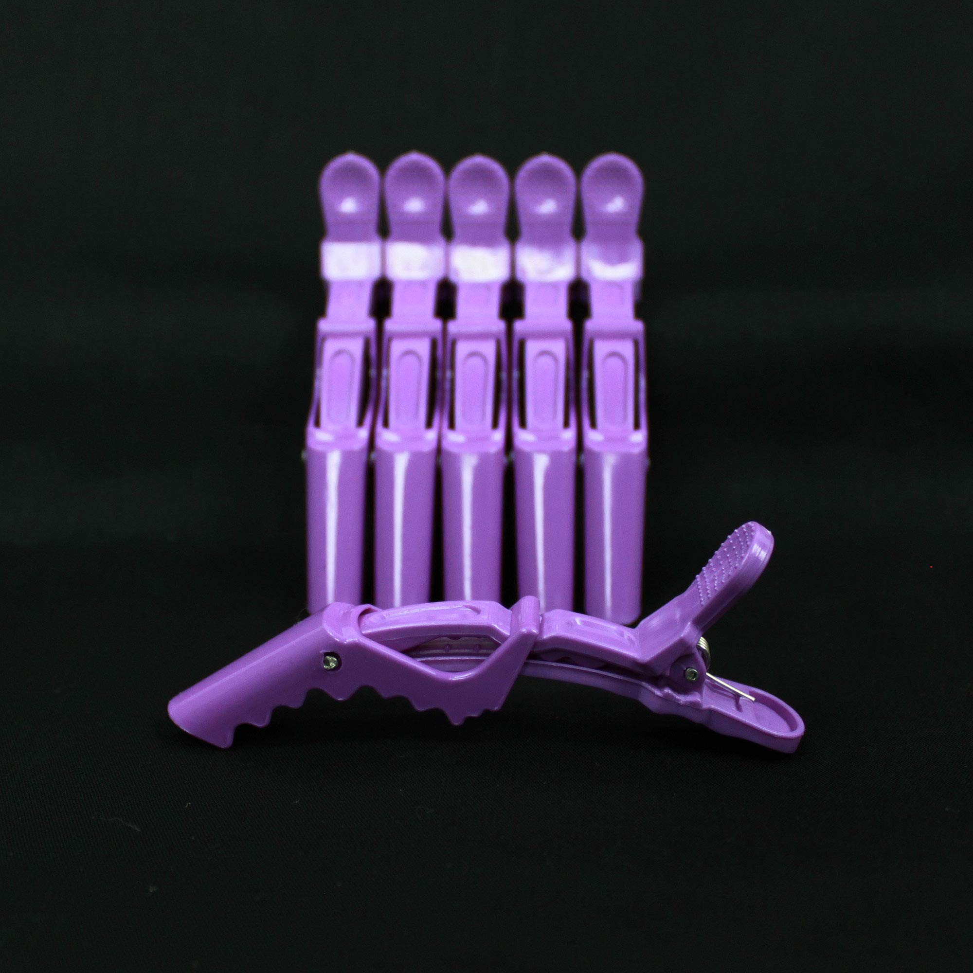 6-Pack Purple Alligator Hair Clips with Wide Teeth - Strong Grip Hair Styling, Sectioning & Cutting Clips for Salon, DIY Hairdressing & Home Use