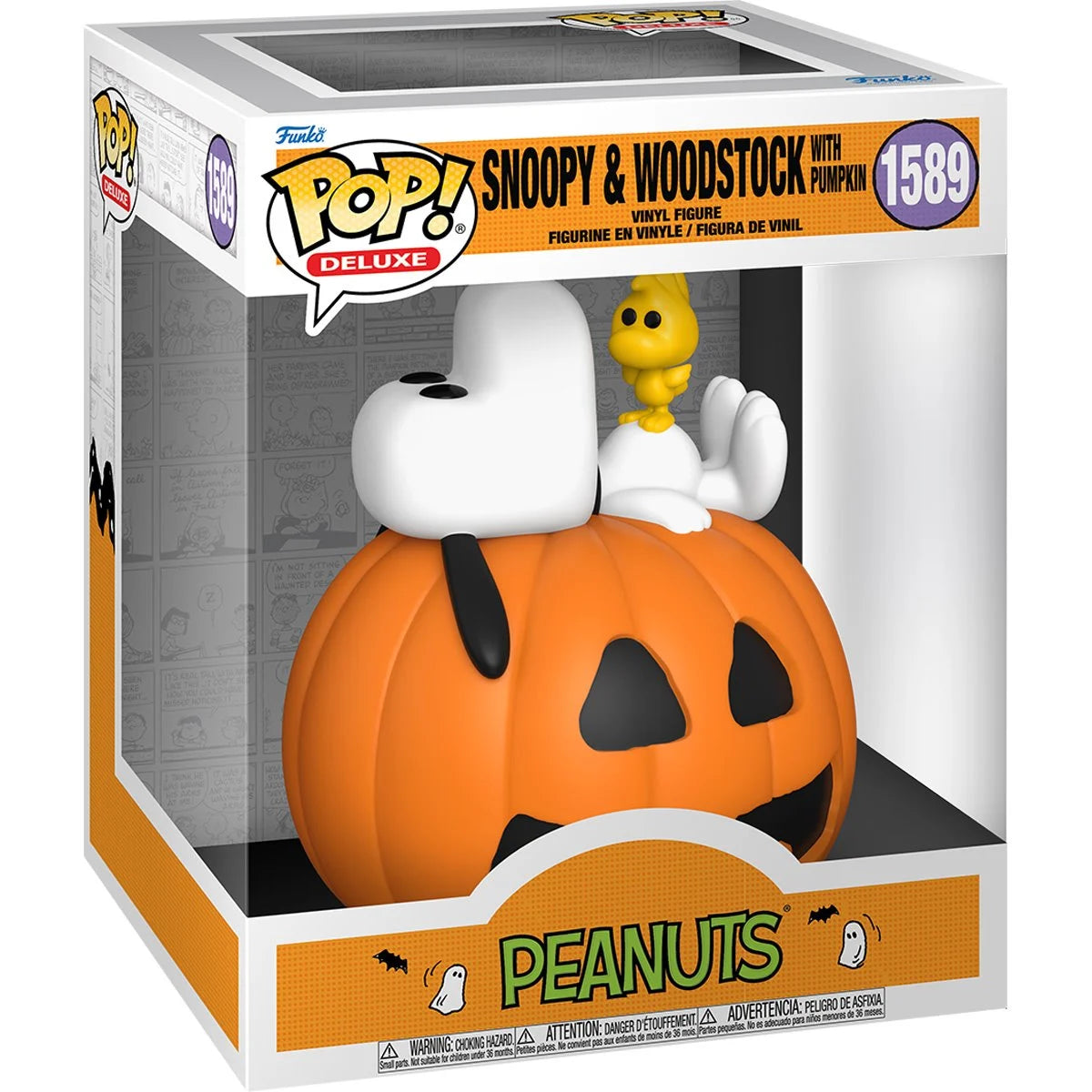 Funko Pop! Vinyl Figure - Snoopy & Woodstock with Pumpkin (Deluxe Edition) #1589 - The Great Pumpkin Charlie Brown Collectible - Perfect for Halloween Decor & Peanuts Fans Gift