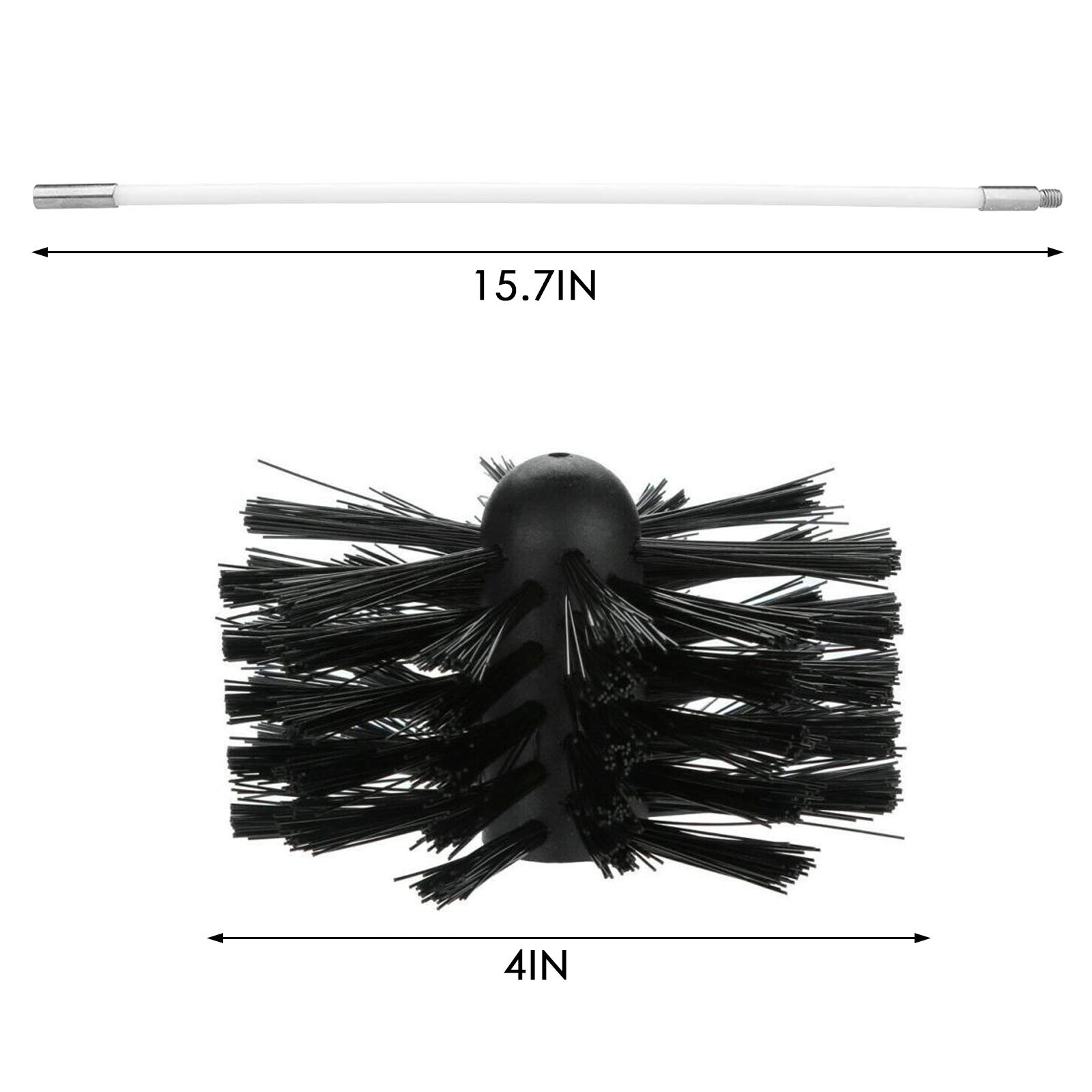 Chimney Cleaning Brush Kit with Flexible Rods - 12-Piece Flue Sweep Brush Set for Fireplace, Boiler & Pipe Cleaning - Durable Nylon Bristles for Efficient Soot Removal - Perfect for Home Maintenance & DIY Chimney Cleaning