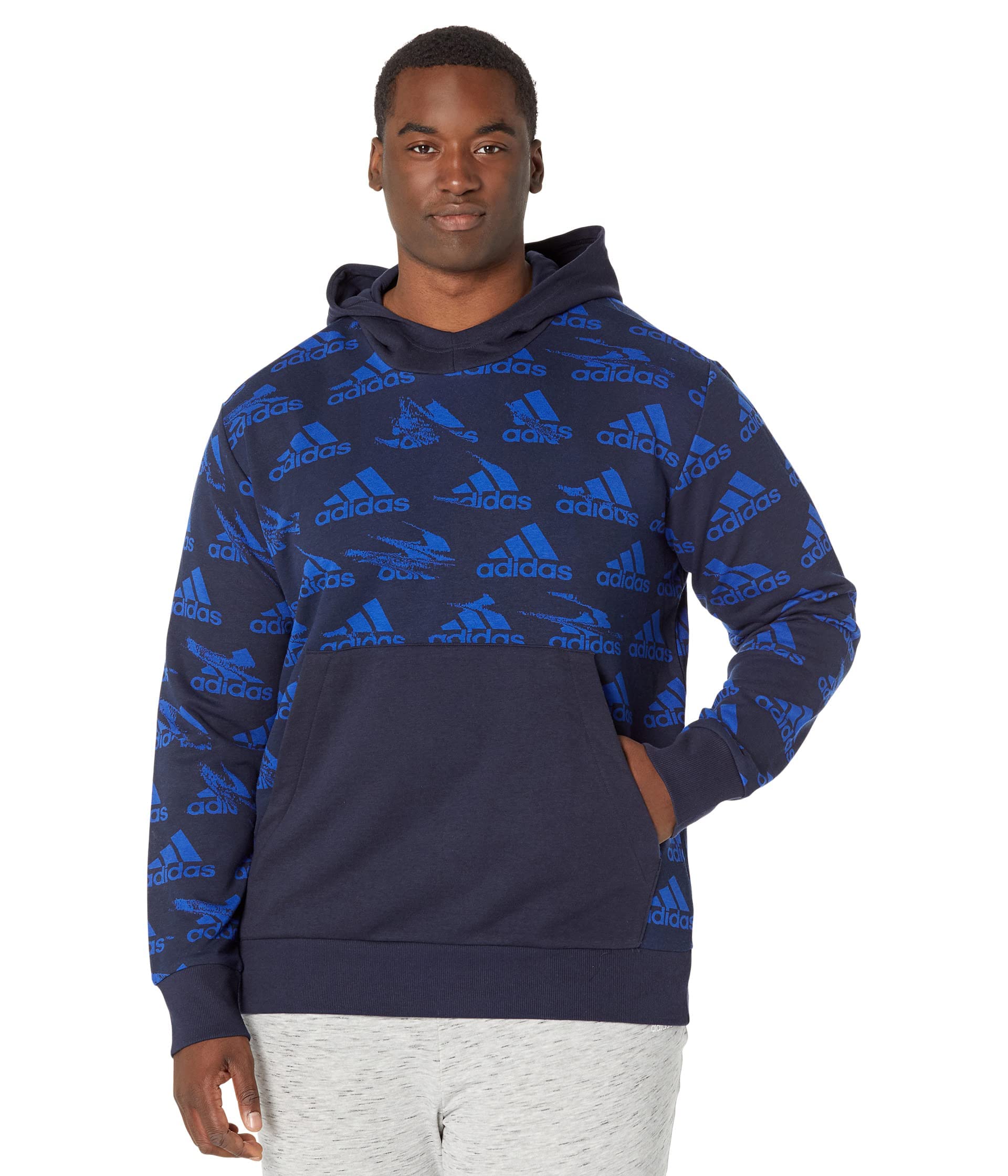 adidas Men's Essentials Brandlove Hoodie - Soft Cotton Pullover Sweatshirt for Casual Wear, Gym & Street Style | Comfortable Lounge Hoodie for Men