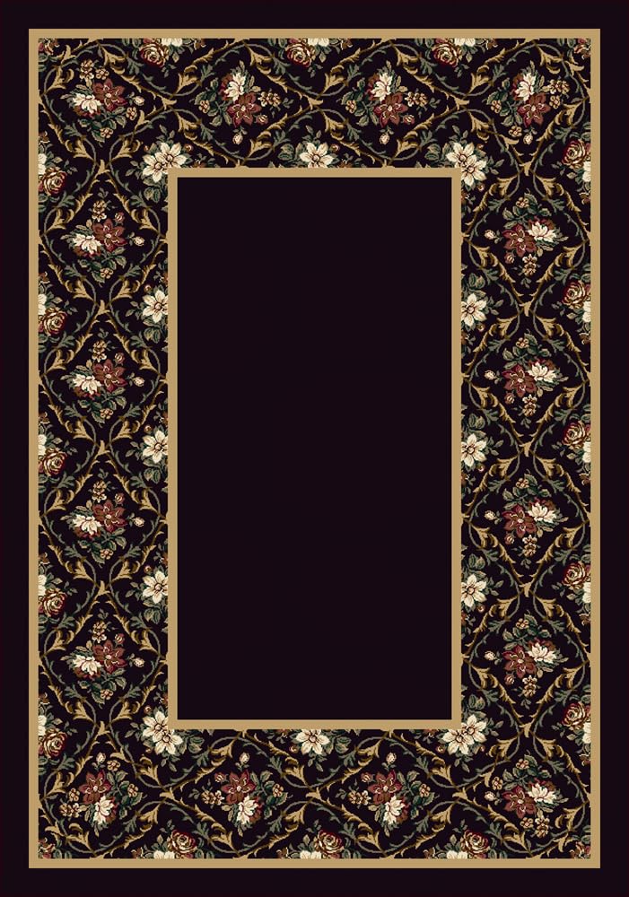 Elegant Bouquet Lace Onyx Area Rug 7'8