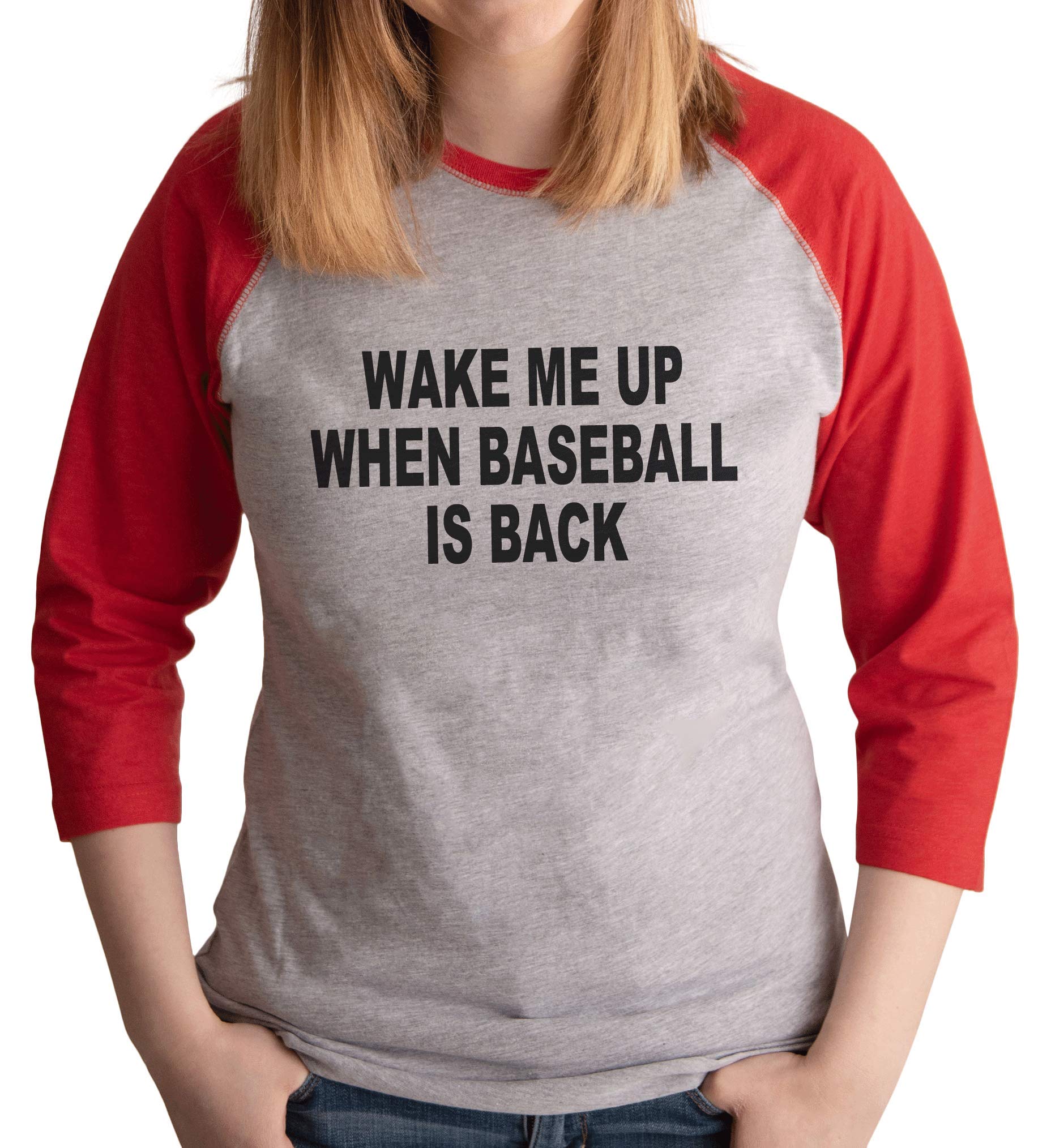 7 ate 9 Women's Baseball Jersey - Red Athletic Performance Shirt for Softball, Sports & Casual Wear