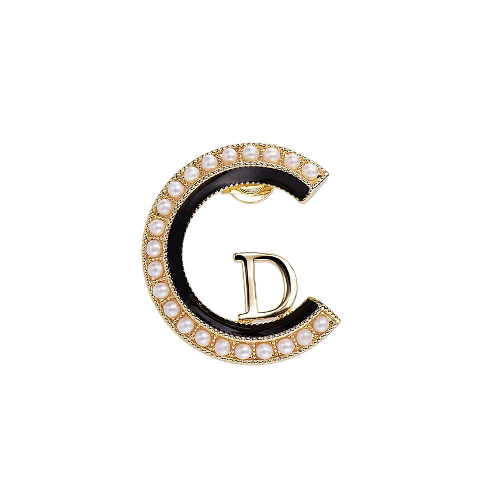 Elegant Faux Pearl Letter Brooch Pin for Women - Golden Fashion Jewelry for Cloth Collar Decor, Wedding, Party & Gift Giving | Perfect for Dresses, Blazers, Scarves and Special Occasions