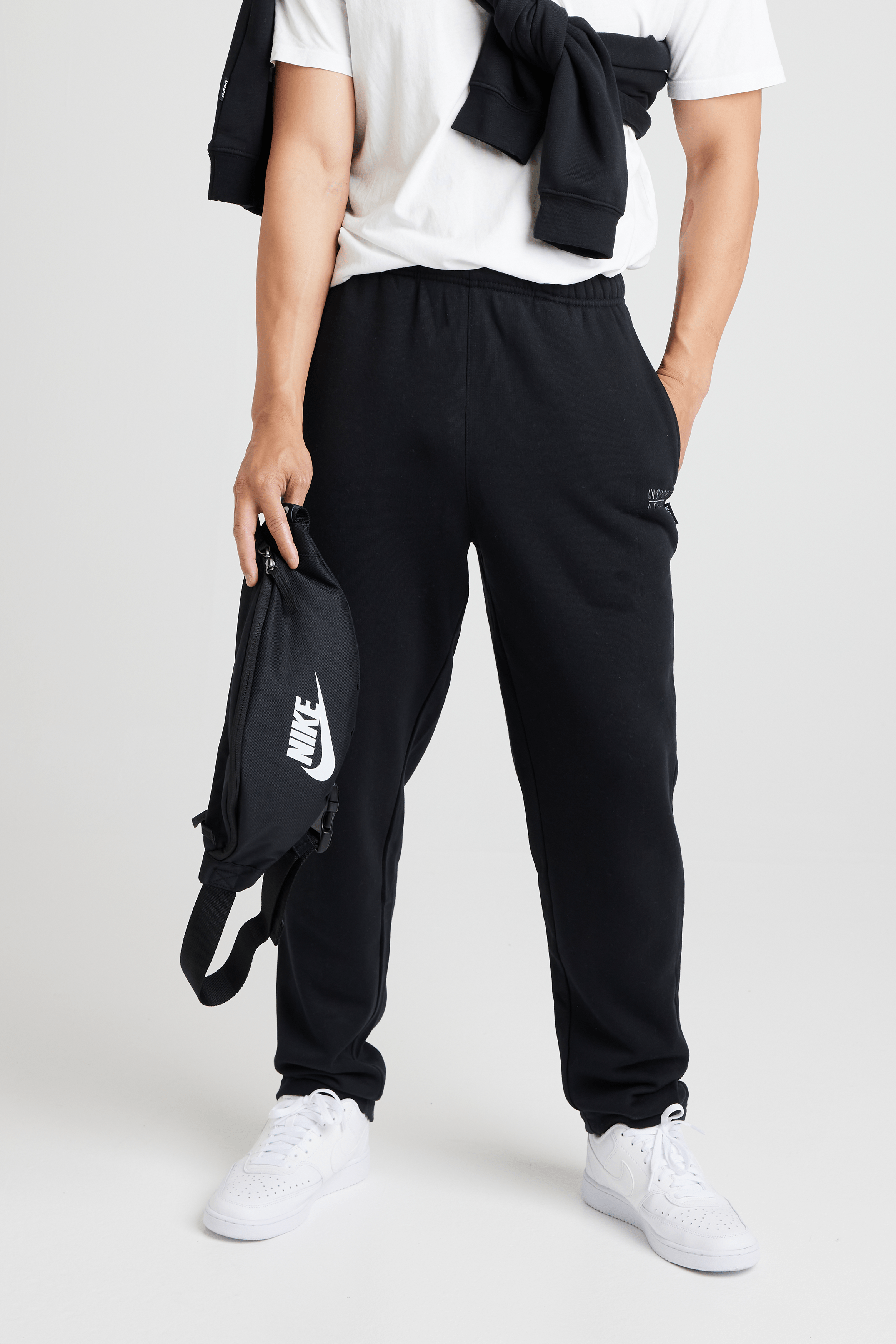 INSPORT Men's Aspen Black Track Pants - Open Leg Design for Comfort & Style - Perfect for Running, Gym Workouts & Casual Wear