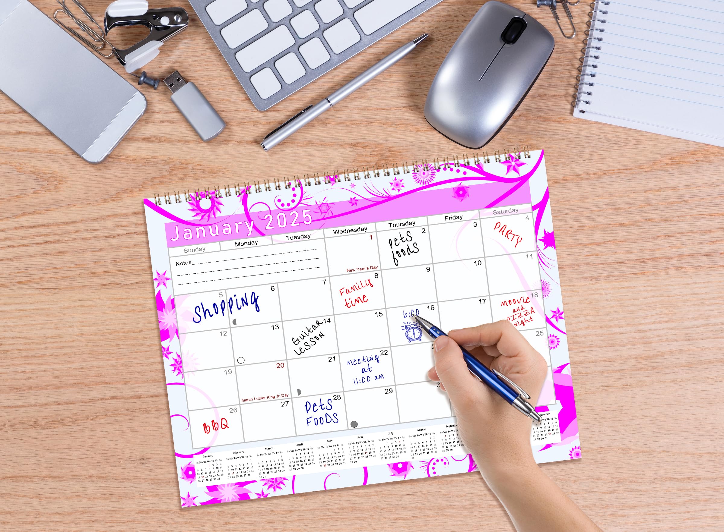 2025 Monthly Desktop & Wall Calendar Planner with Habit Tracker - Daily Weekly Monthly Goal Setting Motivational Journal - Inspirational Productivity Tool for Office, School & Home Organization (Edition #010)