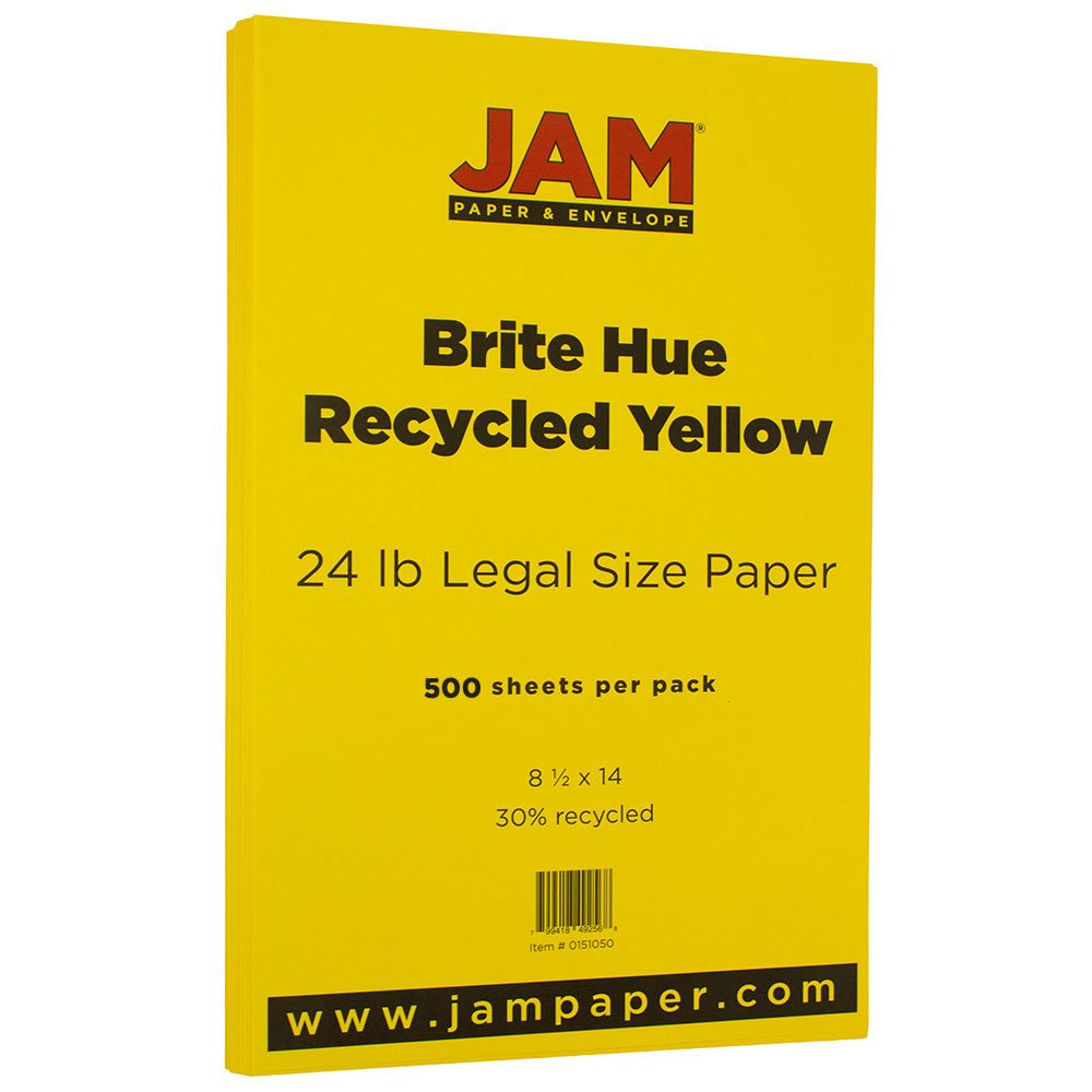 JAM PAPER Legal Size Colored Paper - 24lb/90 GSM - 8.5