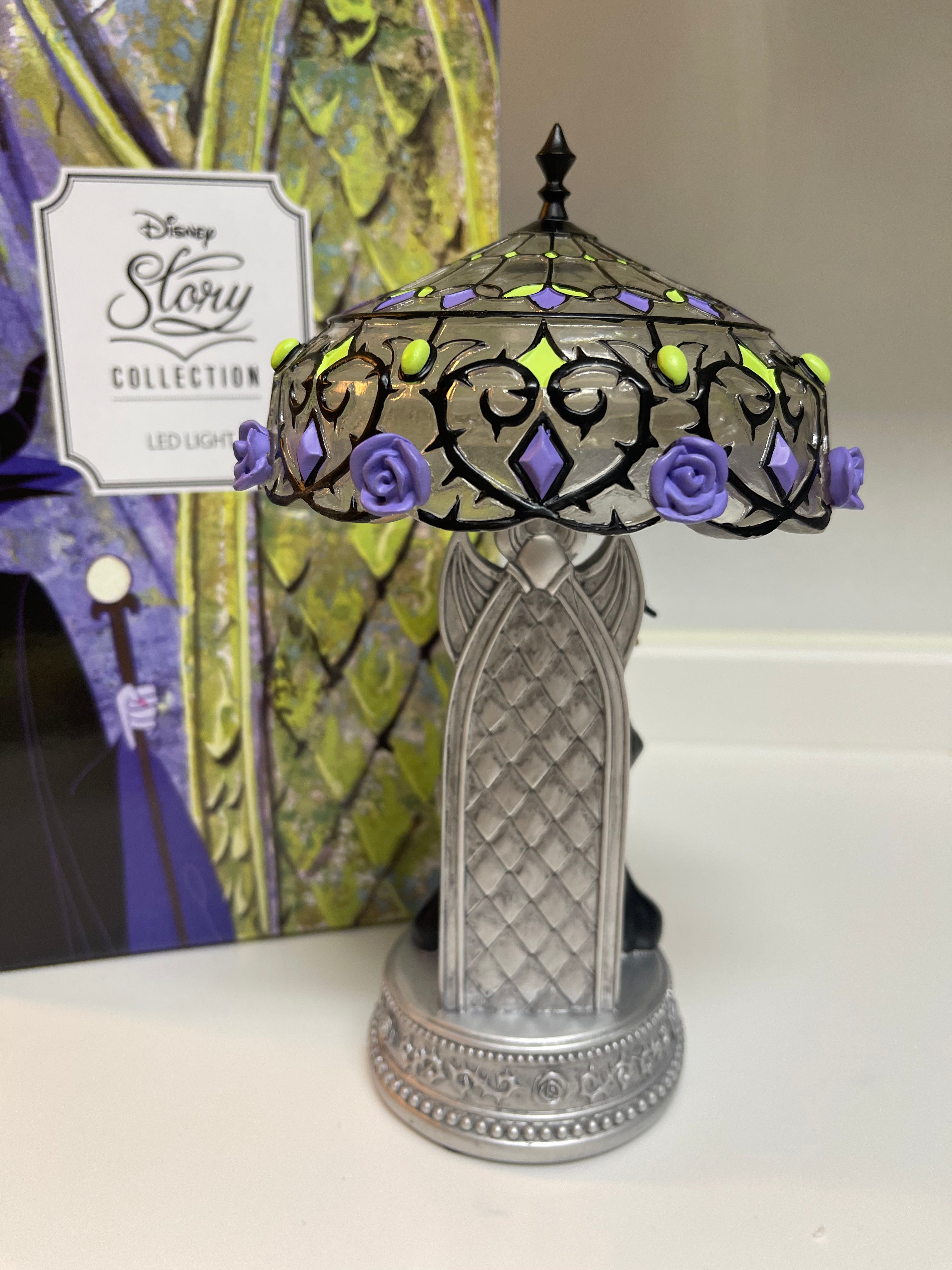 Disney Store Japan Maleficent Inspired Lamp - Gothic Home Decor for Bedroom, Living Room, or Halloween Party