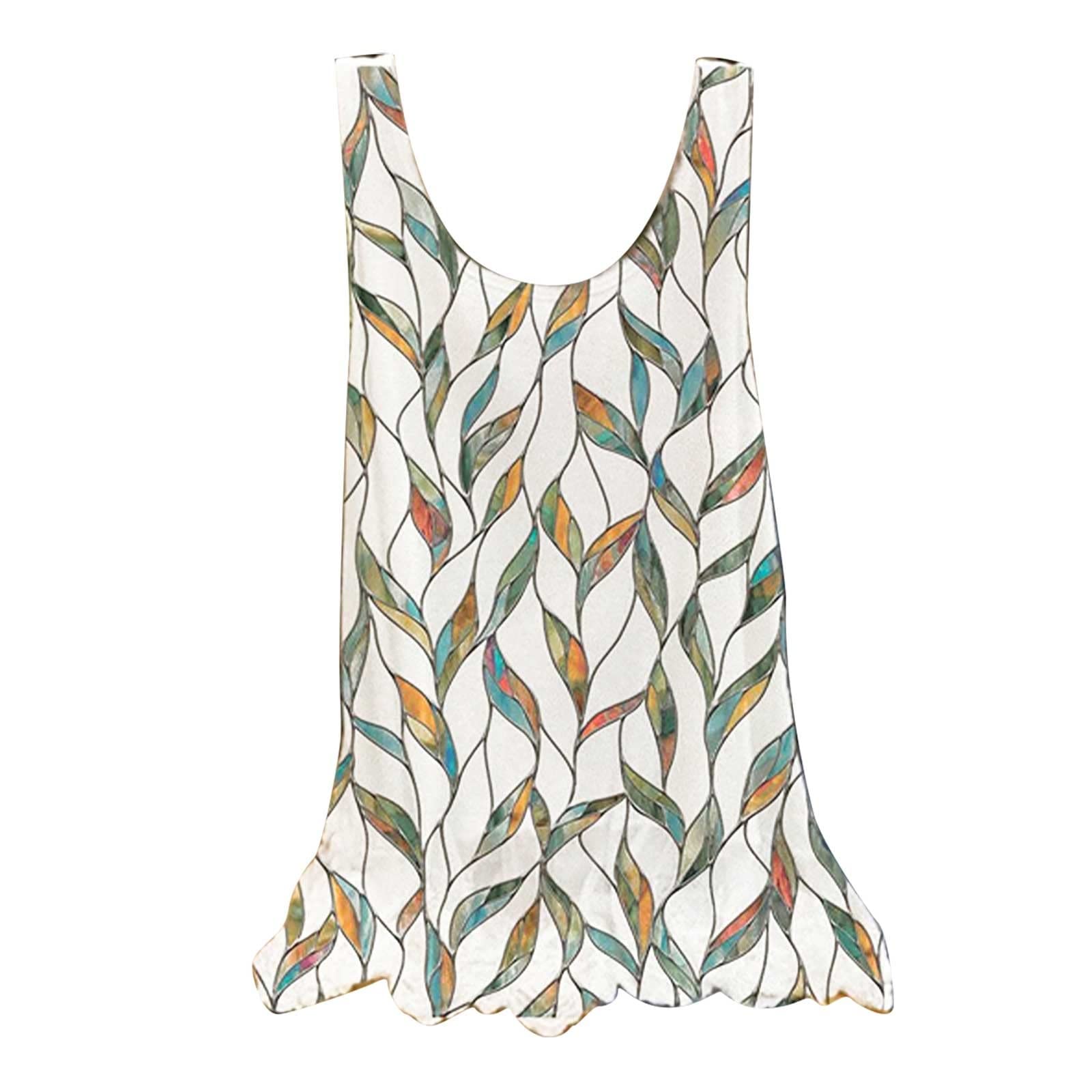 Plus Size Women's Flowy Chiffon Blouse Vest - Trendy Floral Print Loose Fit Summer Tank Tops for Casual Wear & Beach Outings