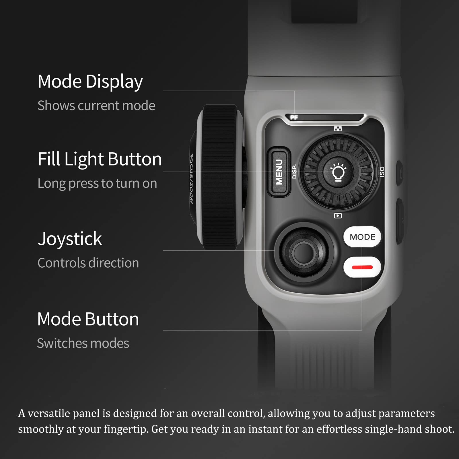 Zhiyun Smooth 5S 3-Axis Smartphone Gimbal Stabilizer - Upgraded Version for iPhone 14/13/12/11 Pro Max/SE2/XS/XR/X/8 Plus & Android Phones - Perfect for Vlogging, YouTube, TikTok Videos & Live Streaming (White)