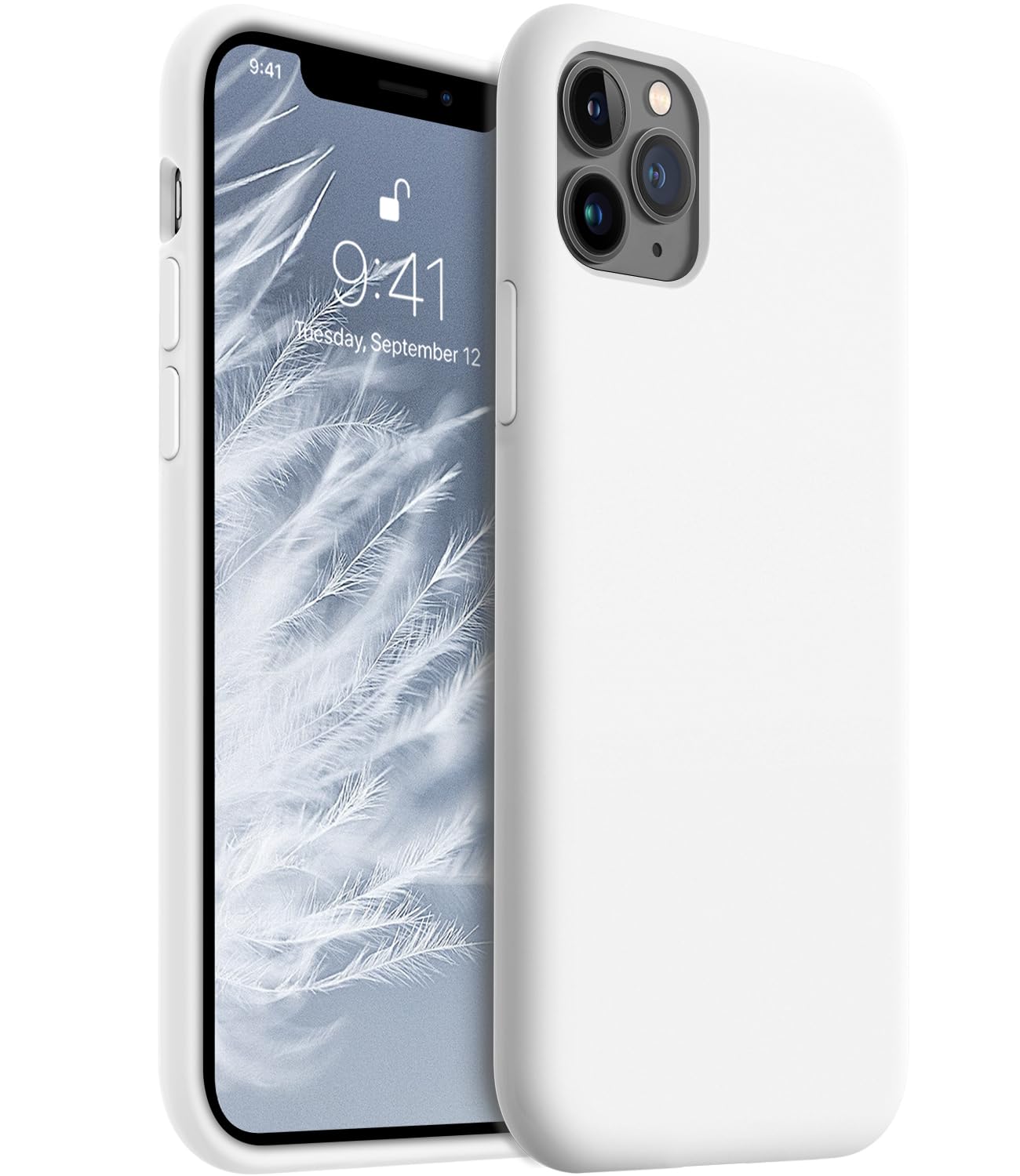 Premium Slim Shockproof Silicone Case for iPhone 11 Pro Max (6.5 inch) - Military Drop Protection & Anti-Scratch Microfiber Lining | Durable White Phone Cover for Everyday Use, Work & Outdoor Activities