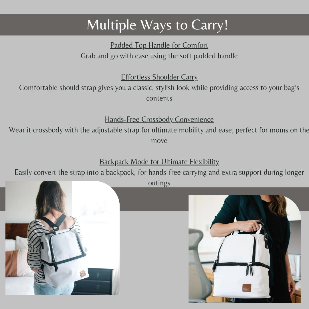 Leak-Proof Wearable Breast Pump Cooler Bag - 12-Hour Insulated Milk Storage with Multiple Compartments | Portable Breast Milk Carrier for Travel, Work & Outdoor Activities | Polyester Nursing Bag for Pumping Moms