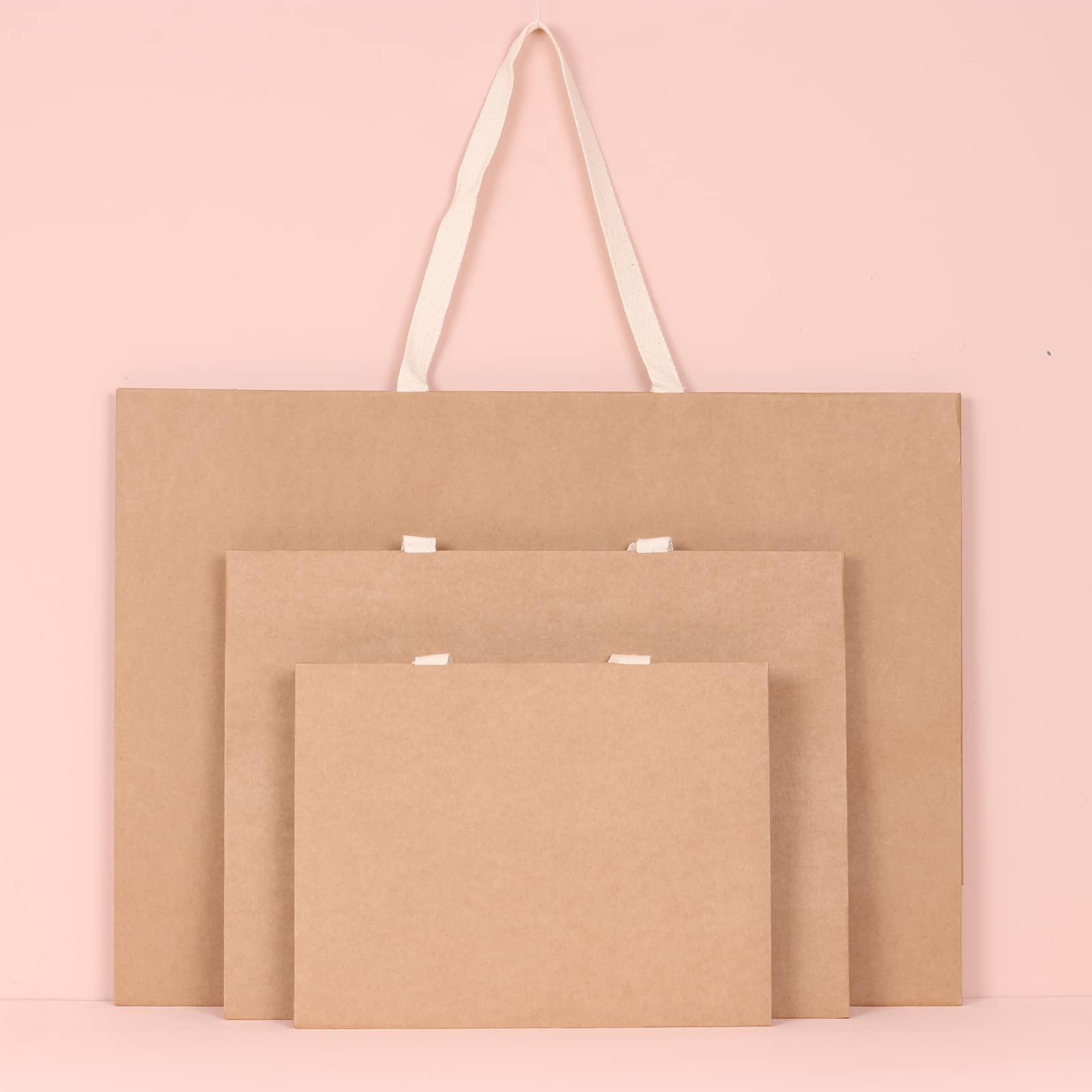 6-Pack Extra Large Natural Brown Paper Gift Bags - 21.7x6.1x15.7 Inches | Jumbo Sturdy Durable Shopping Bags for Parties, Weddings, Retail Packaging & Eco-Friendly Gifting