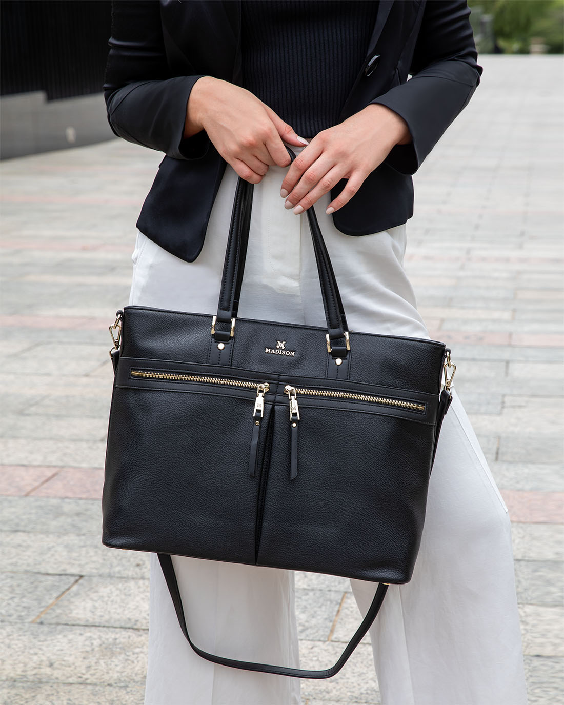 Stylish Trish Laptop Tote Bag for Women - Professional Work Bag with Adjustable Crossbody Strap - Perfect for Office, Business Travel & Daily Commute