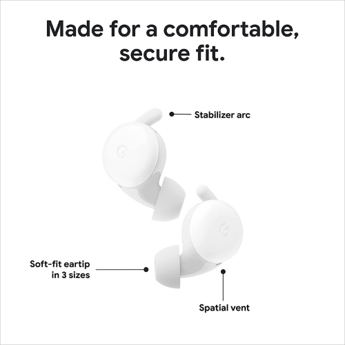Google Pixel Buds Series A Wireless Bluetooth Earbuds - White | Noise Cancelling, Fast Charging | Perfect for Workouts, Commuting & Travel