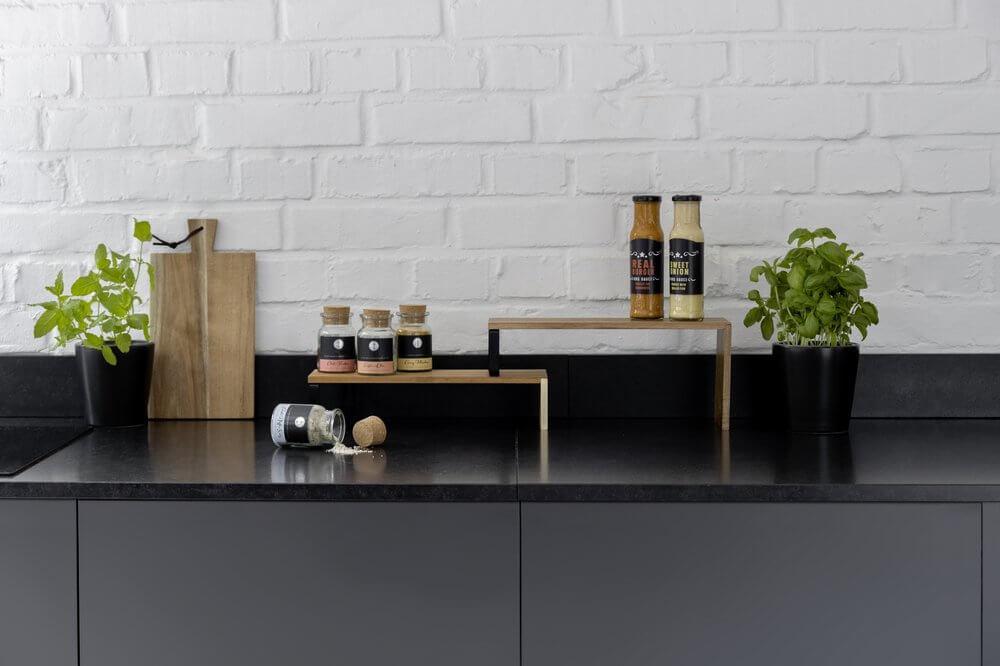 2-Tier Acacia Wood Kitchen Shelf Organizer - Pantry Storage Rack for Spices, Utensils & Small Appliances - Perfect for Countertop, Cabinet & Pantry Organization
