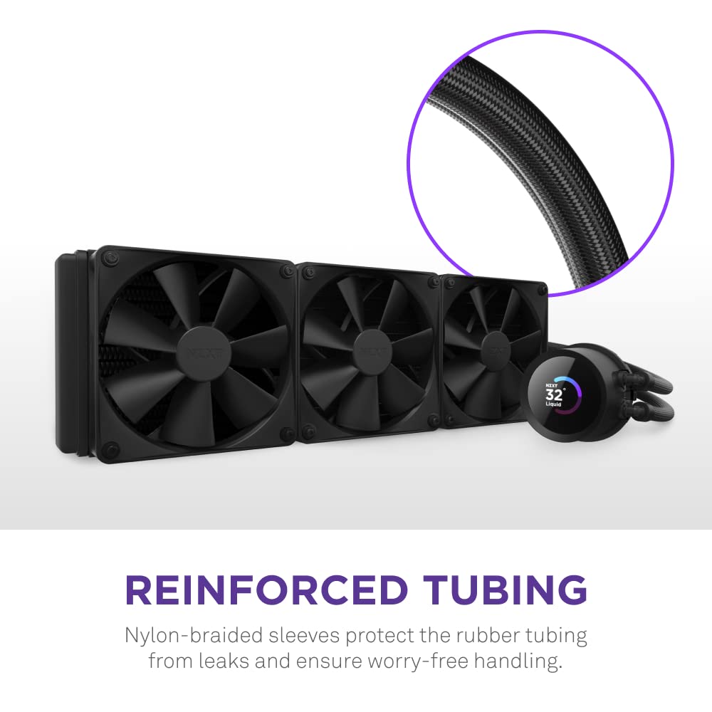 NZXT Kraken 360mm RGB AIO Liquid CPU Cooler with Customizable LCD Display - High Performance Cooling for Gaming PCs, High-Performance Pump & 3x 120mm Fans - Black - Perfect for Gaming Rigs, Workstations & Overclocking