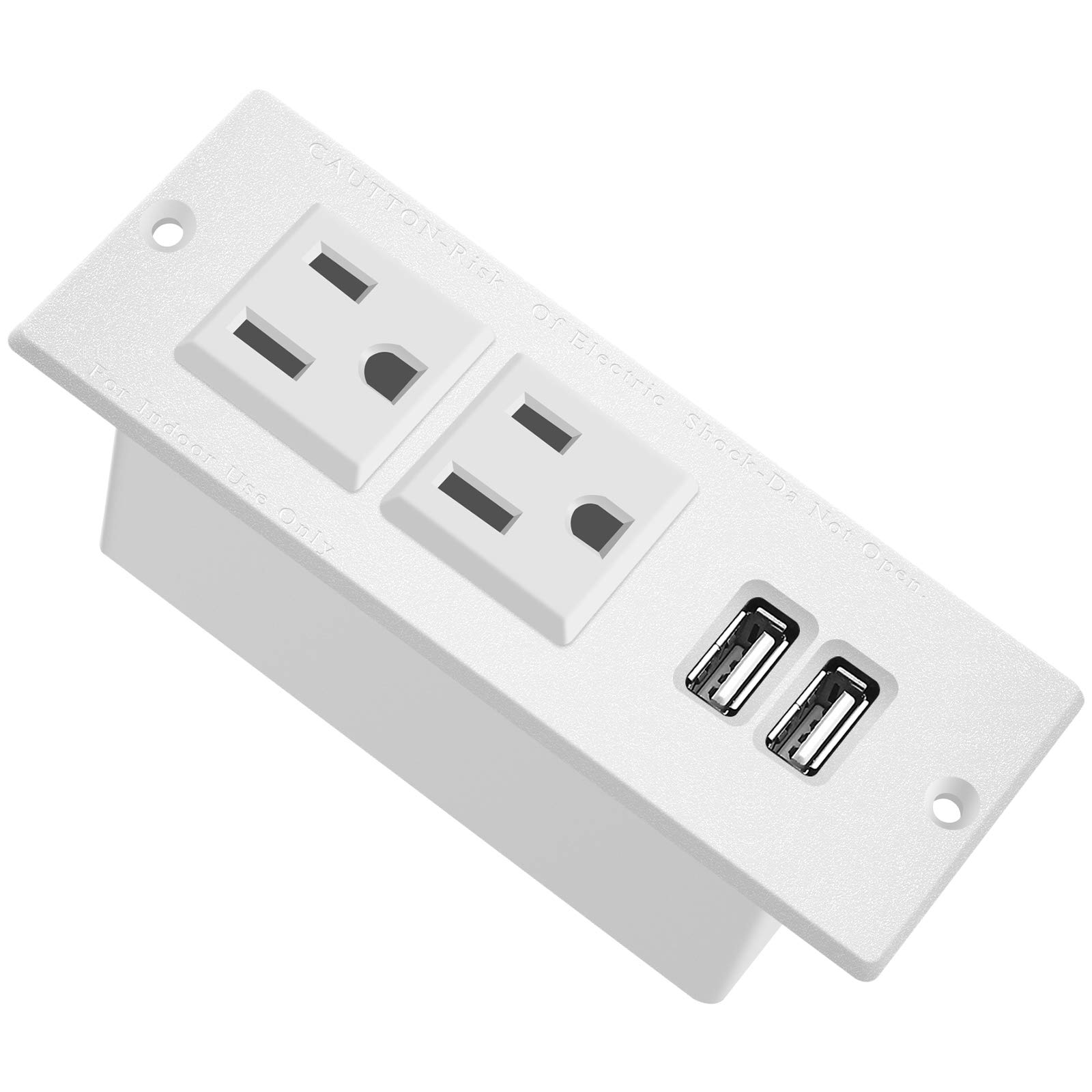Recessed Power Strip with USB for Conference Desk - Hidden Desk Outlet & Power Grommet - Perfect for Office Workstations, Home Offices & Meeting Rooms