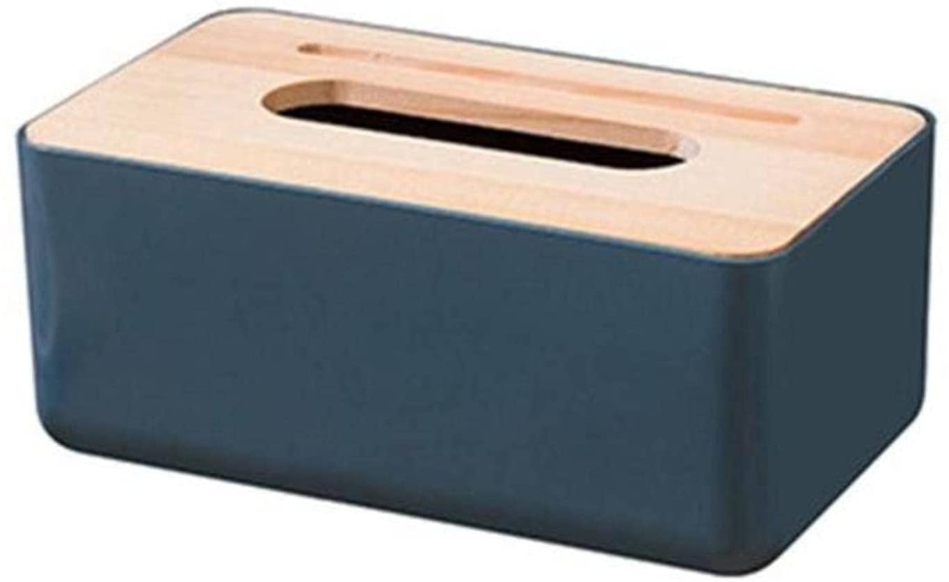 Blue Plastic Tissue Box Cover - Multifunctional Kleenex Organizer for Home, Office & Bathroom | Durable Paper Towel Holder for Household Supplies & Decor