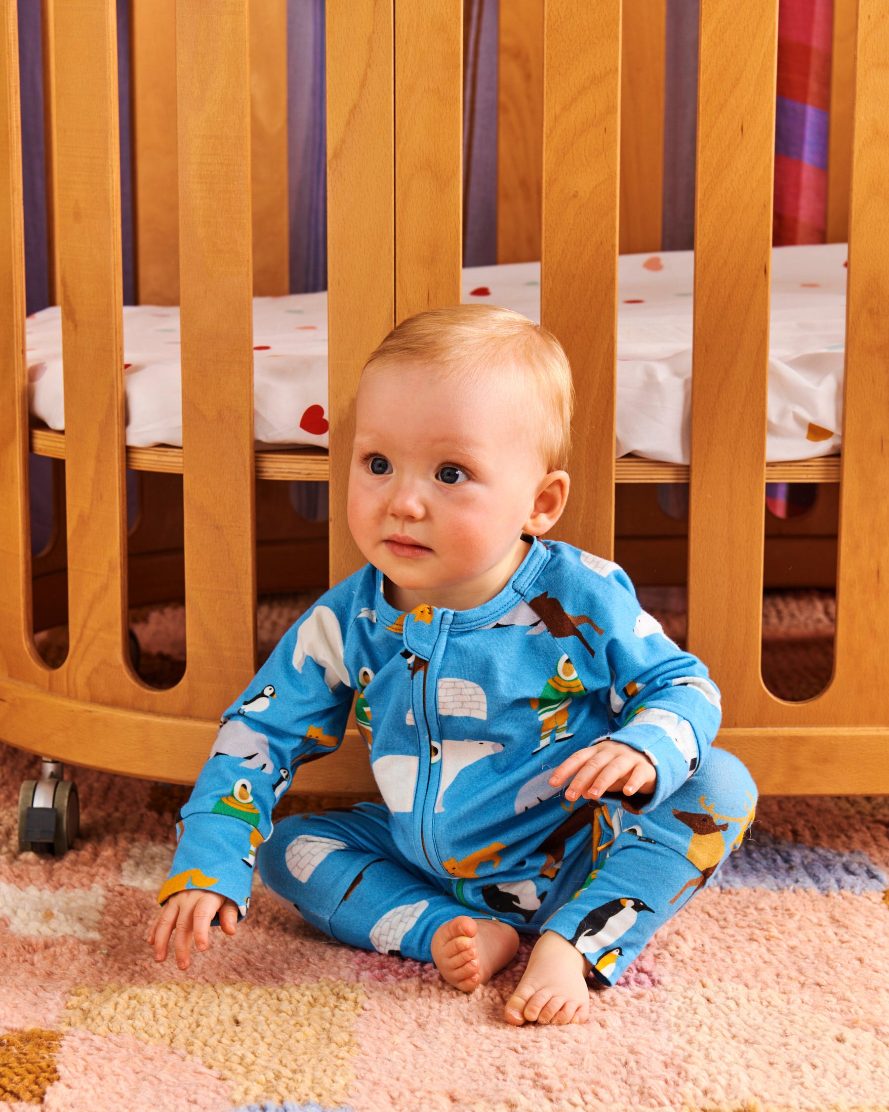 Arctic Circle Organic Cotton Long Sleeve Zip-Up Romper for Babies - Soft & Comfortable One-Piece Outfit for Playtime, Nap Time & Outdoor Adventures