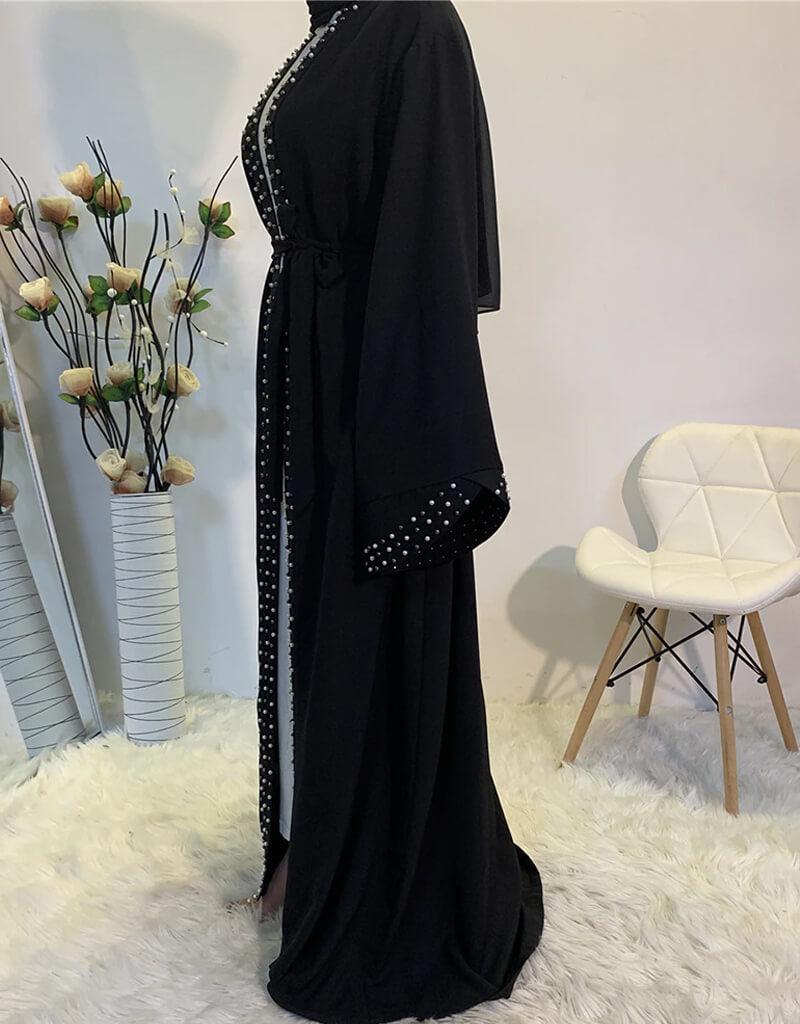 Elegant Moroccan Kaftan Abaya Dress for Muslim Women - Modest Islamic Long Dress for Prayer, Eid, and Special Occasions
