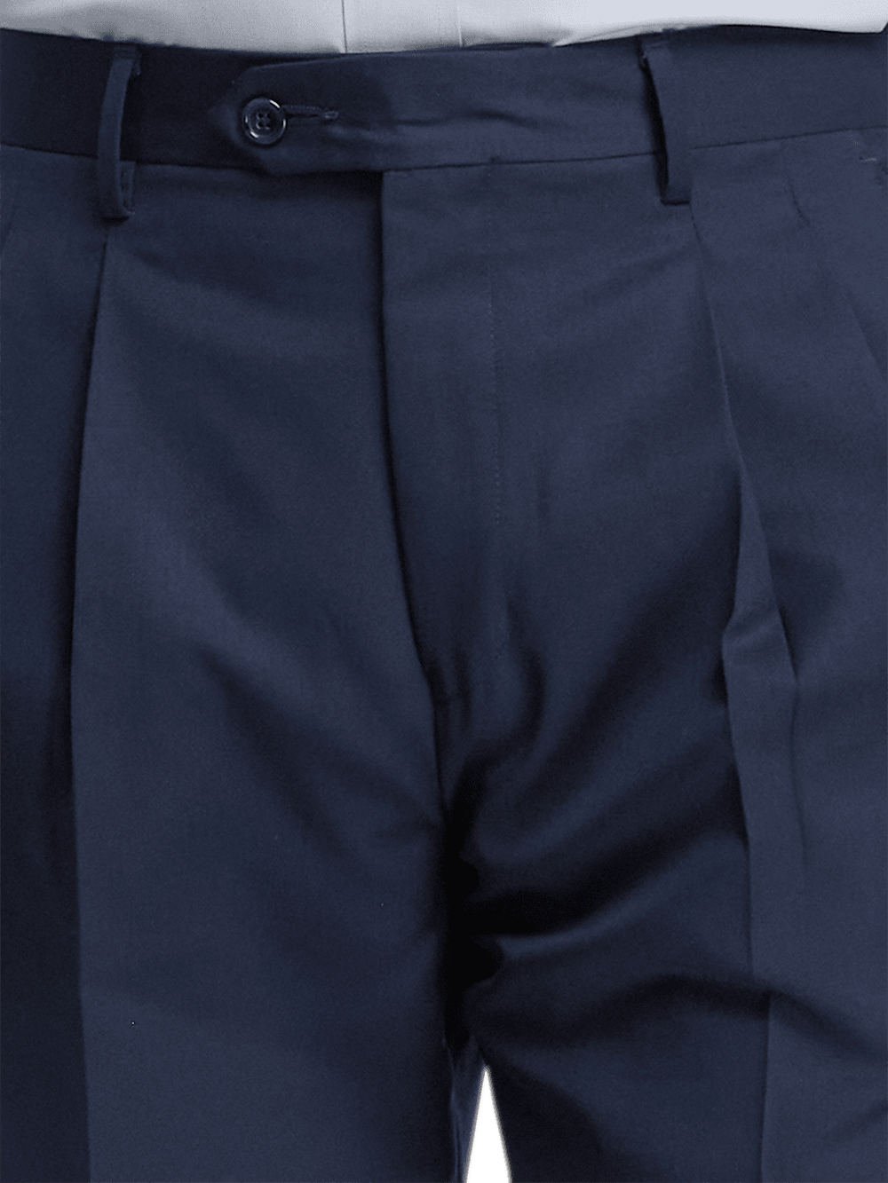 Premium Wool Gabardine Dress Pants for Men - Classic Bright Navy Blue - Perfect for Office Wear, Business Meetings & Formal Occasions