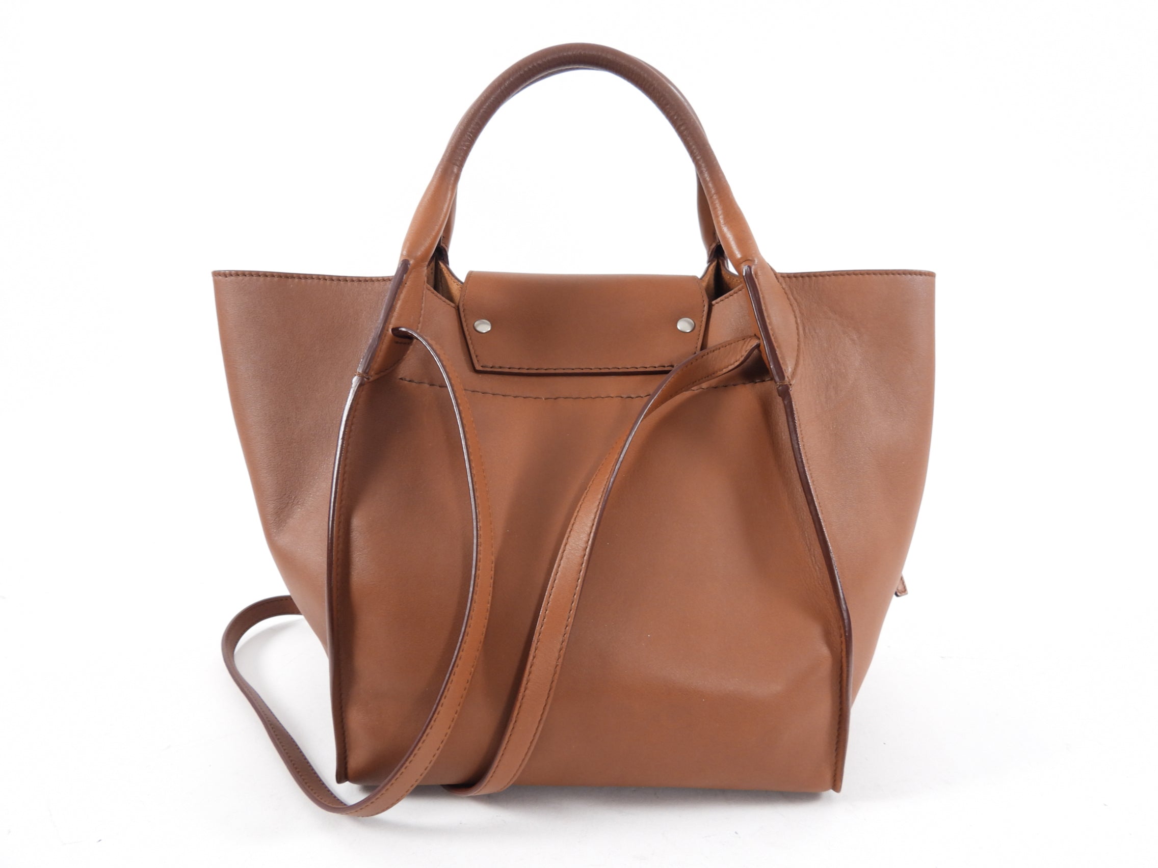 Celine Small Big Bag in Cognac Brown - Two-Way Handbag for Women | Perfect for Work, Travel & Everyday Use