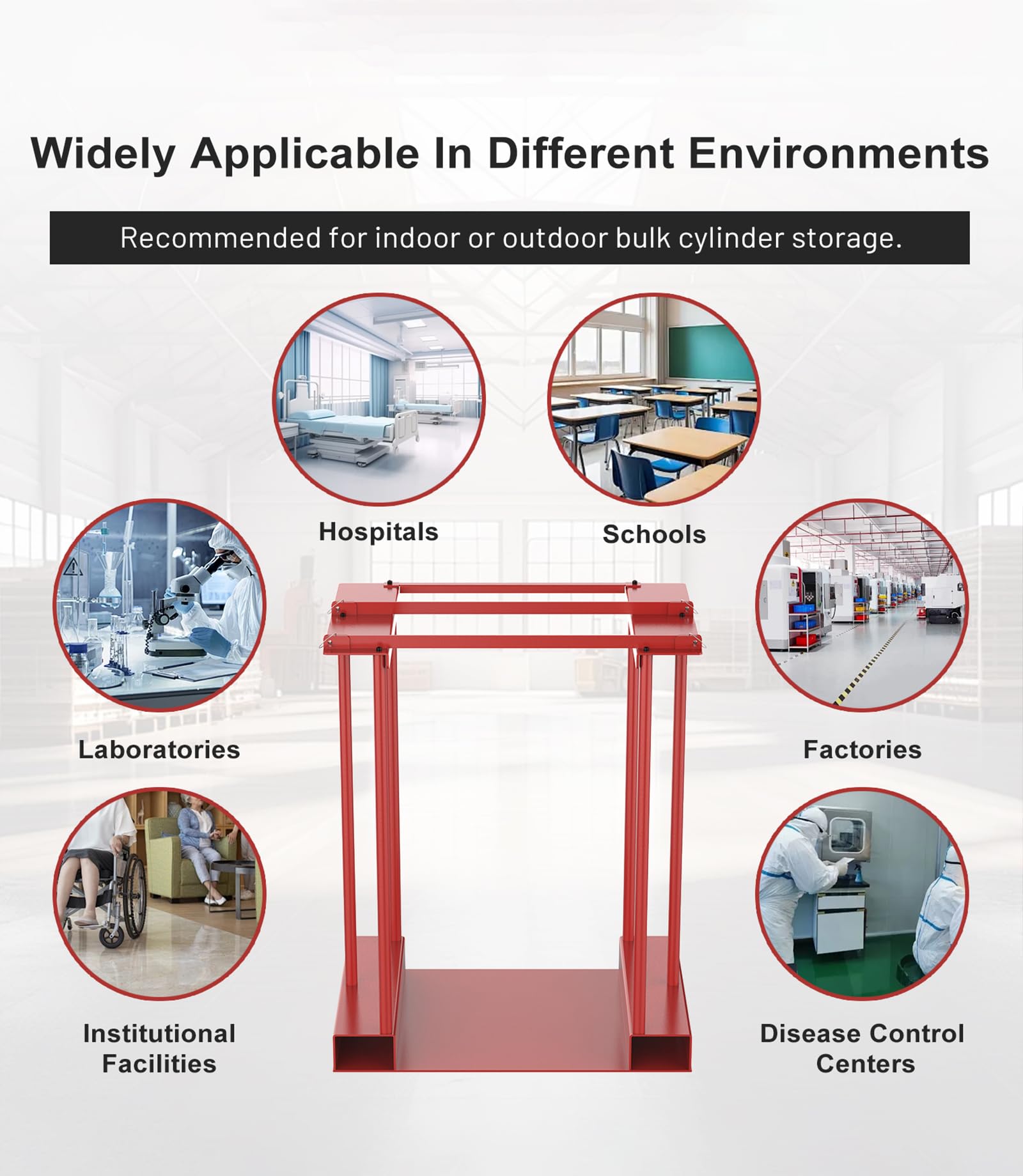 Heavy Duty Forkliftable Cylinder Storage Caddy - Industrial Gas Cylinder Safety Rack with Durable Steel Frame - OSHA Compliant for Warehouse, Factory & Garage Use - Perfect for Securing Oxygen, Acetylene & Propane Tanks