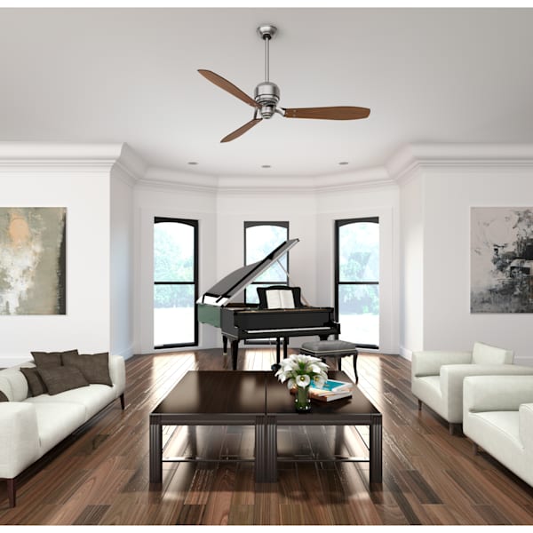 Casablanca Tribeca 60 Inch Ceiling Fan with Light - Brushed Nickel/Walnut Finish - Energy Efficient & Quiet - Perfect for Living Room, Bedroom, or Office