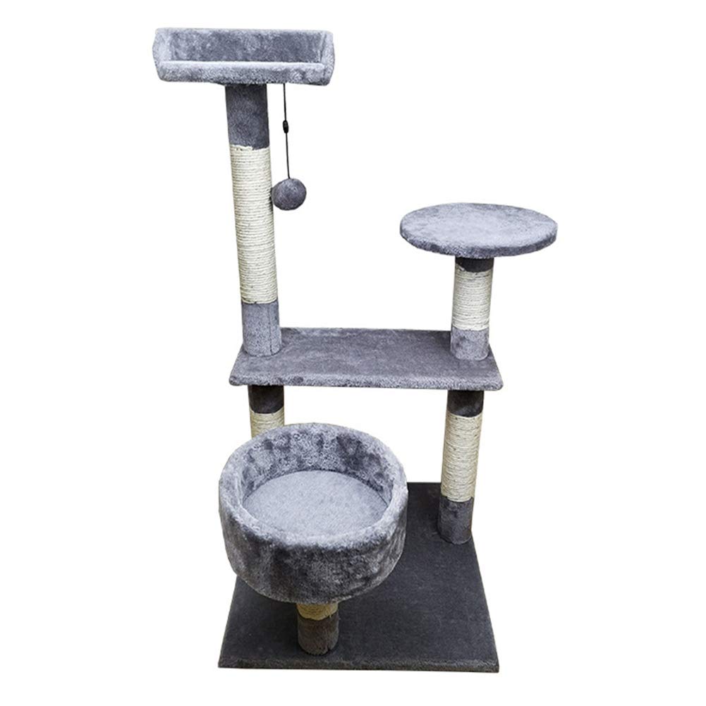 Premium Cat Tree with Natural Sisal Scratching Posts & Teasing Rope - Sturdy Climbing Tower for Kittens & Adult Cats - Perfect for Indoor Play, Exercise & Relaxation in Home or Office