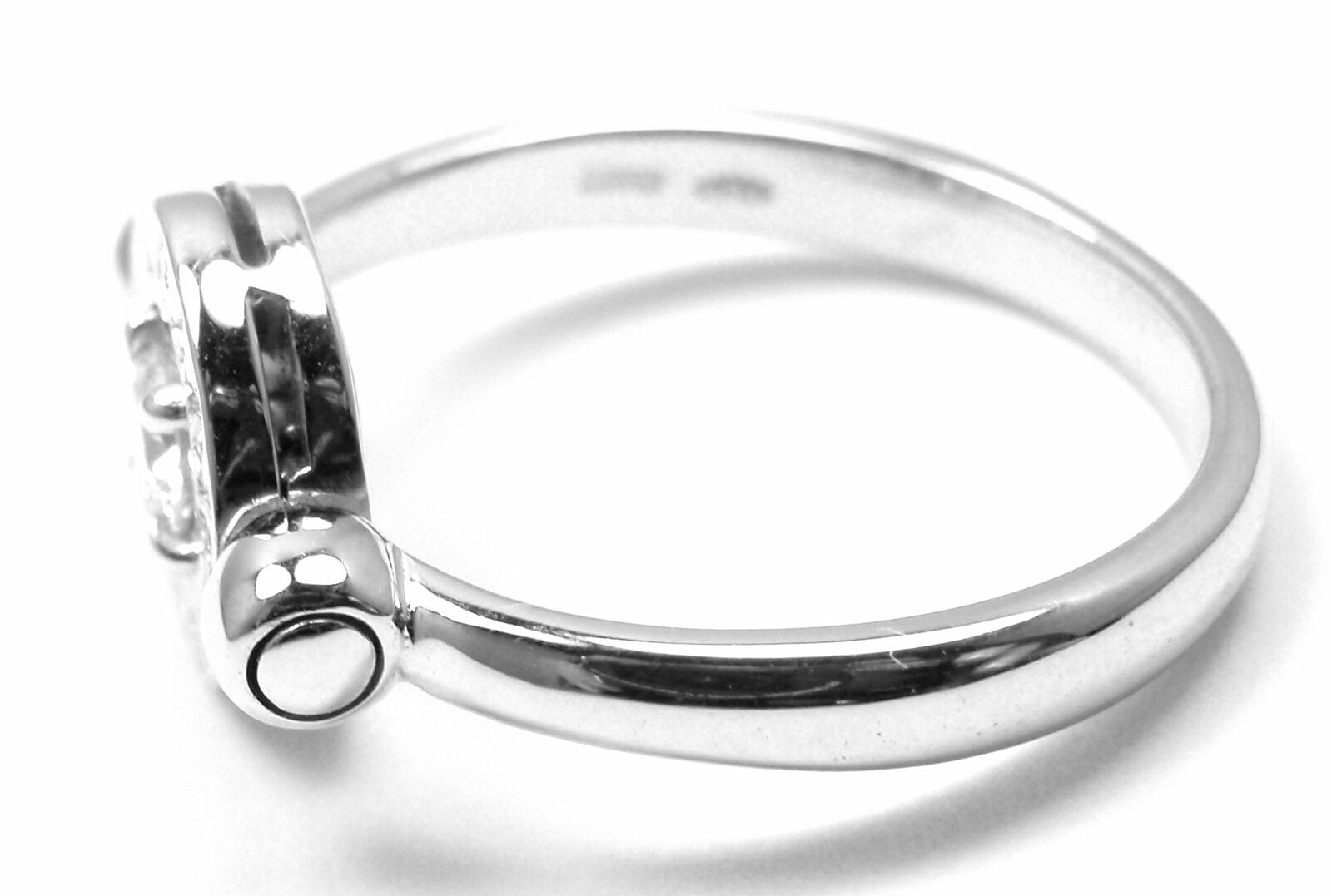 Authentic Bvlgari Bulgari Flip 18k White Gold Diamond Band Ring for Women - Luxury Wedding Engagement Gift & Anniversary Jewelry